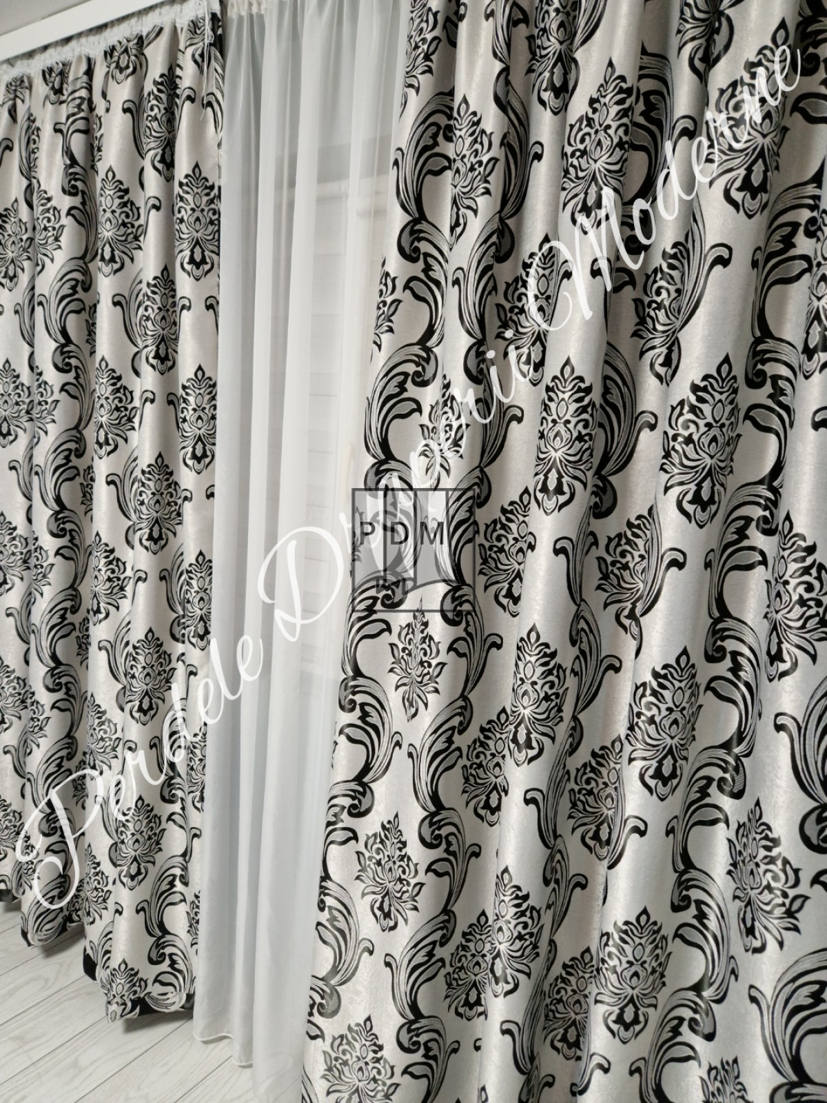 Draperie Blackout,gri/negru imagine 2