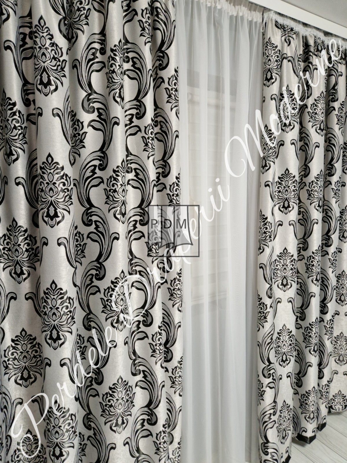 Draperie Blackout,gri/negru imagine 3     
