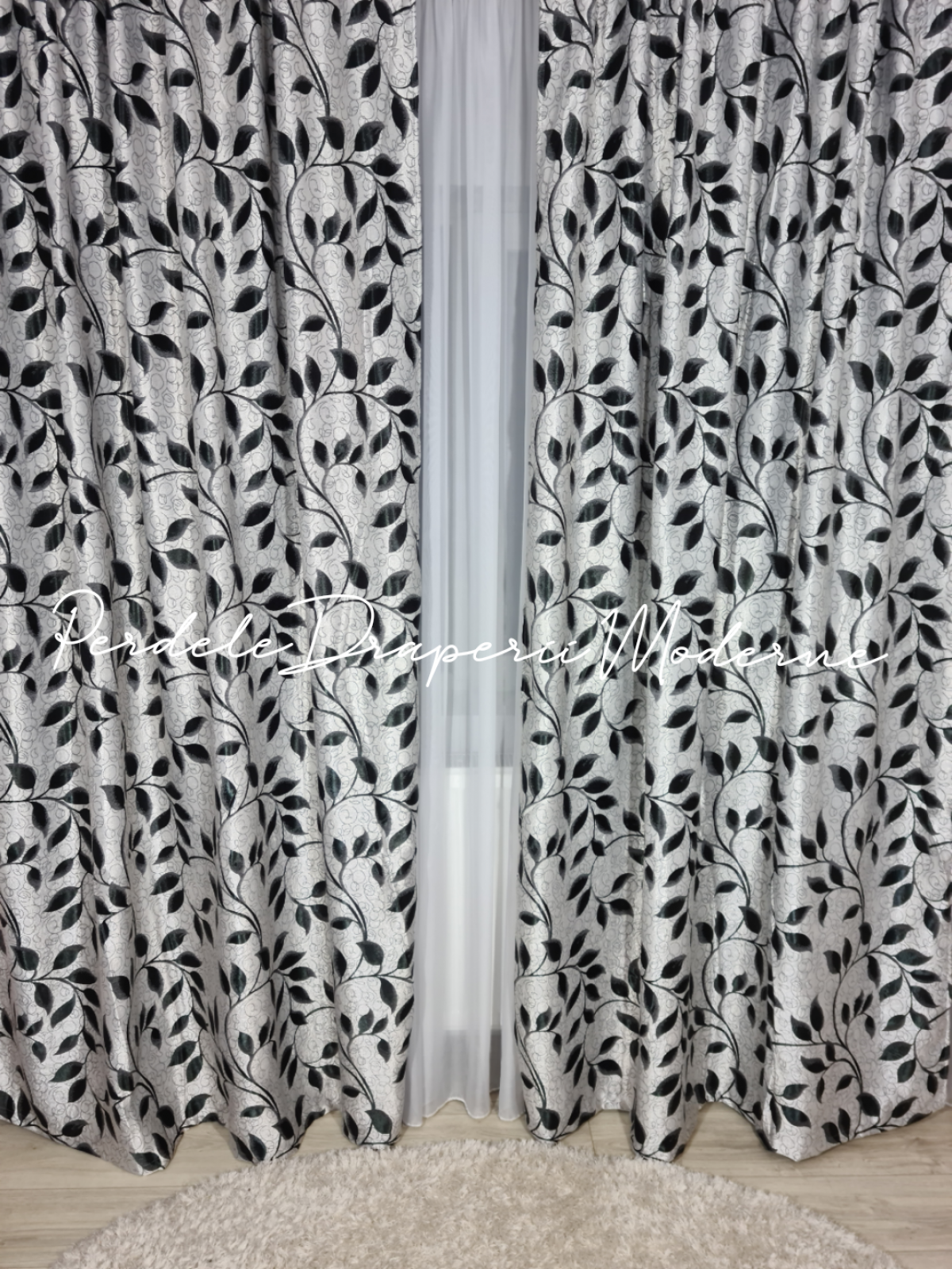 poze Draperie Blackout,gri/negru
