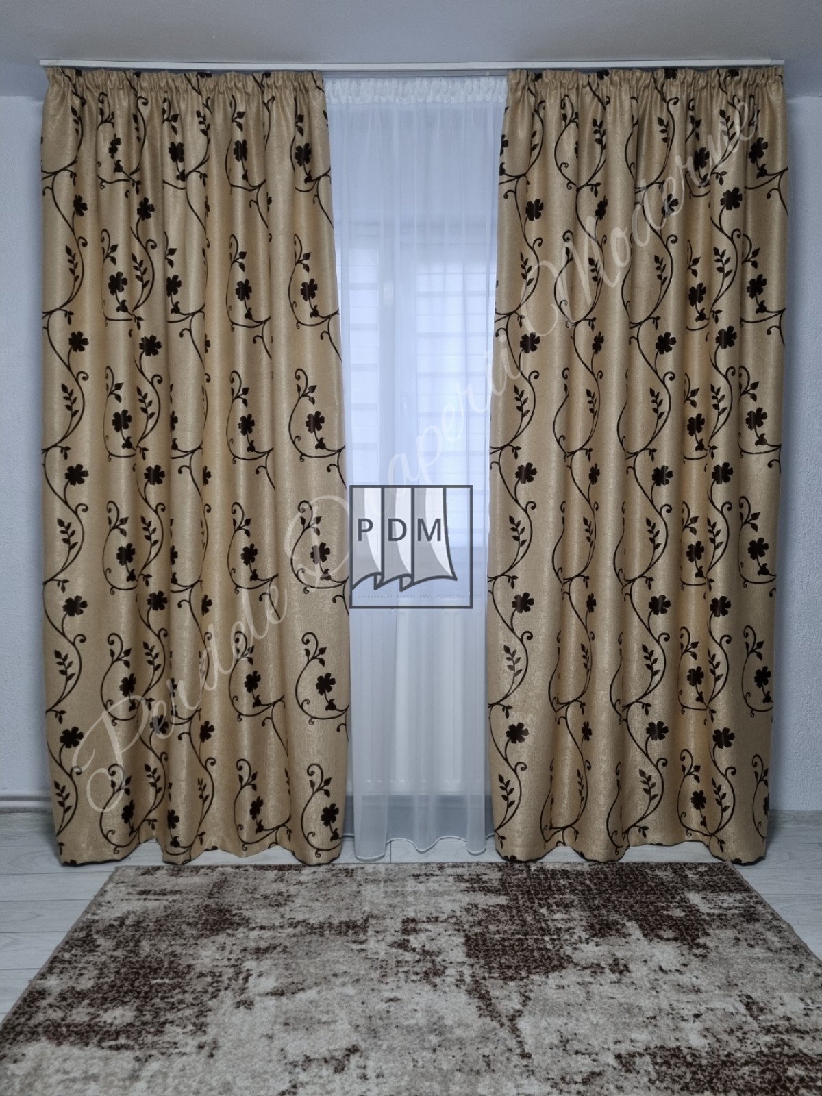 poze Draperie Blackout,crem/maro