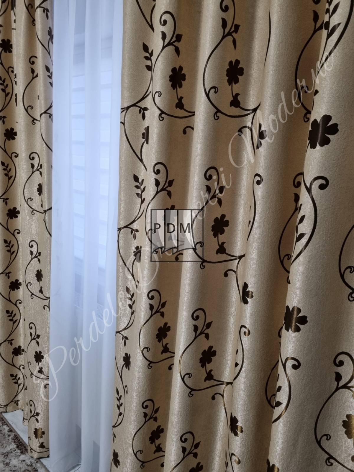 Draperie Blackout,crem/maro imagine 3     