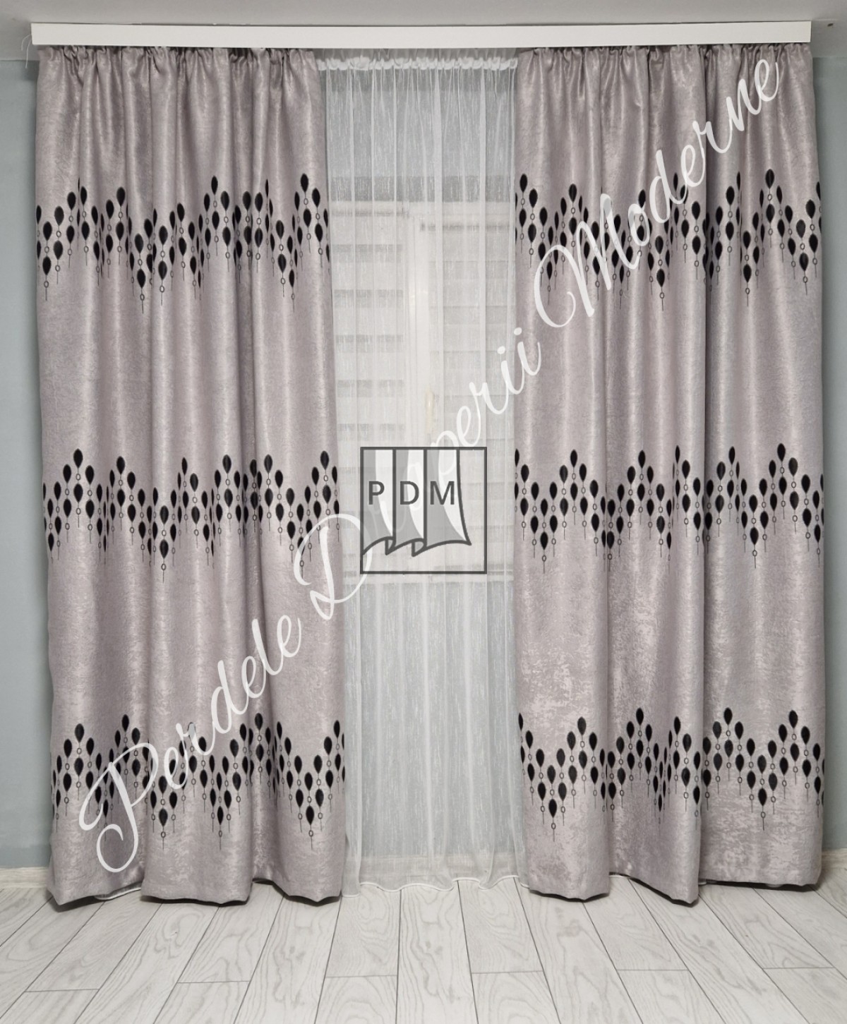 poze Draperie Blackout,gri/negru