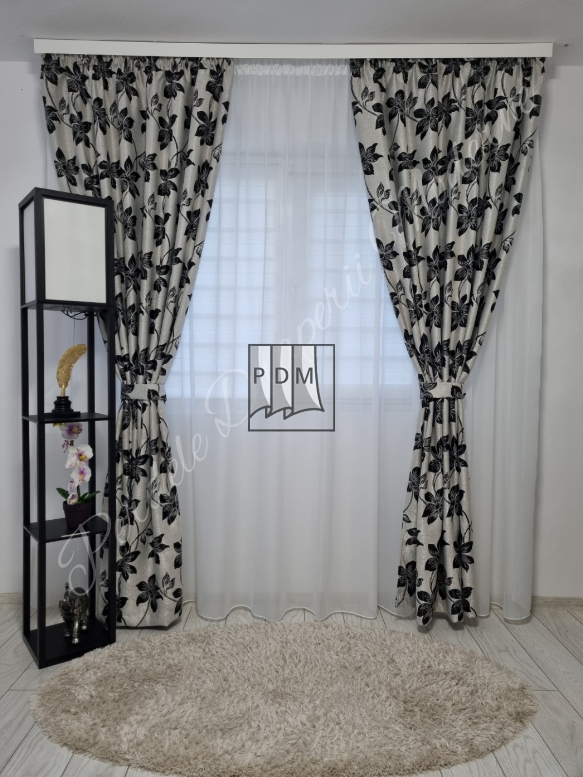 Draperie Blackout,gri/negru imagine 2