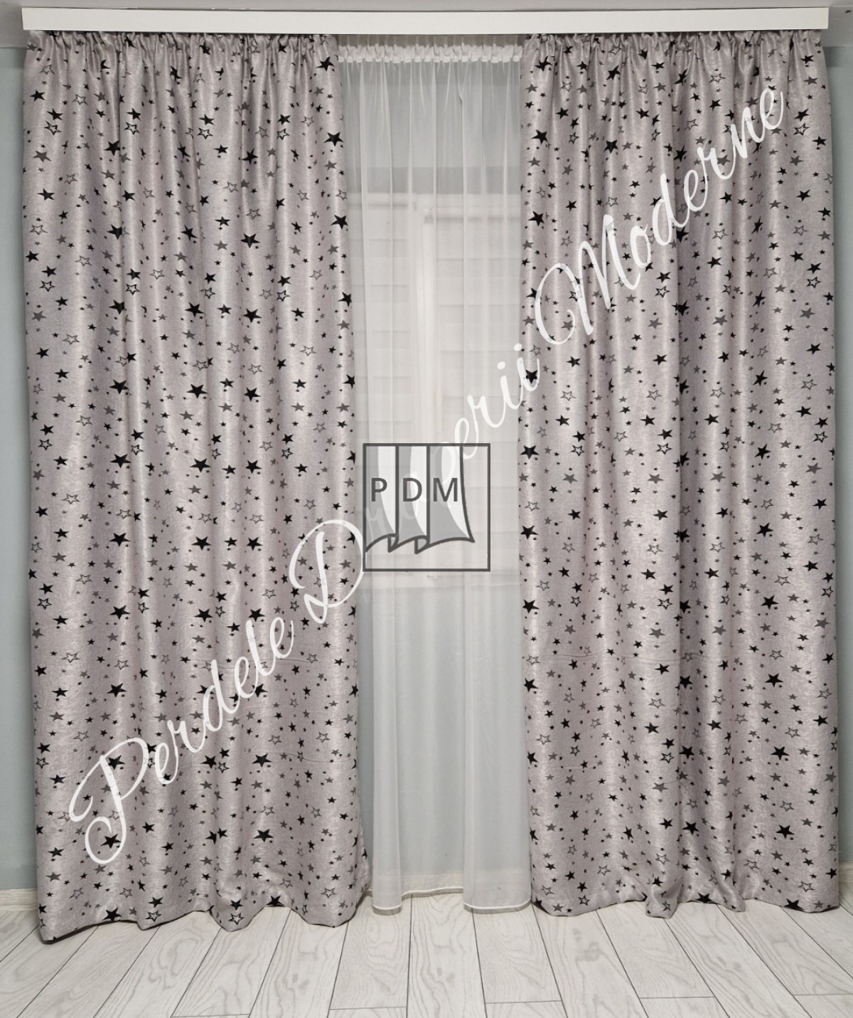 poze Draperie Blackout,gri/negru