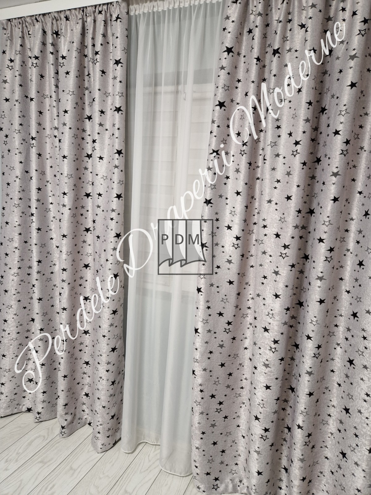 Draperie Blackout,gri/negru imagine 2
