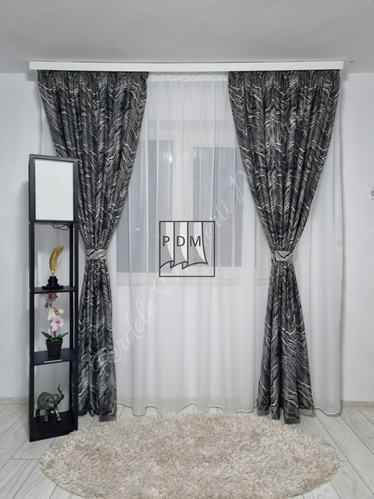 Draperie Blackout,model tigrat,negru imagine 2