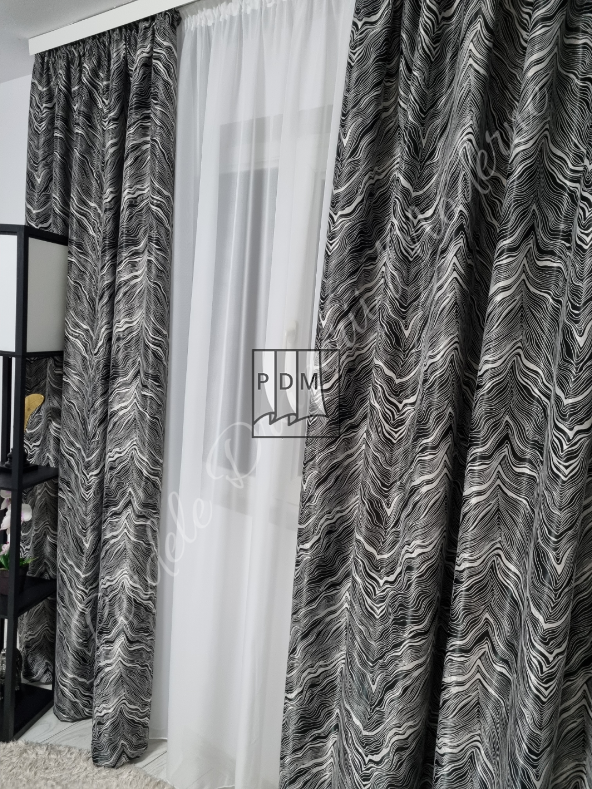 Draperie Blackout,model tigrat,negru imagine 3     