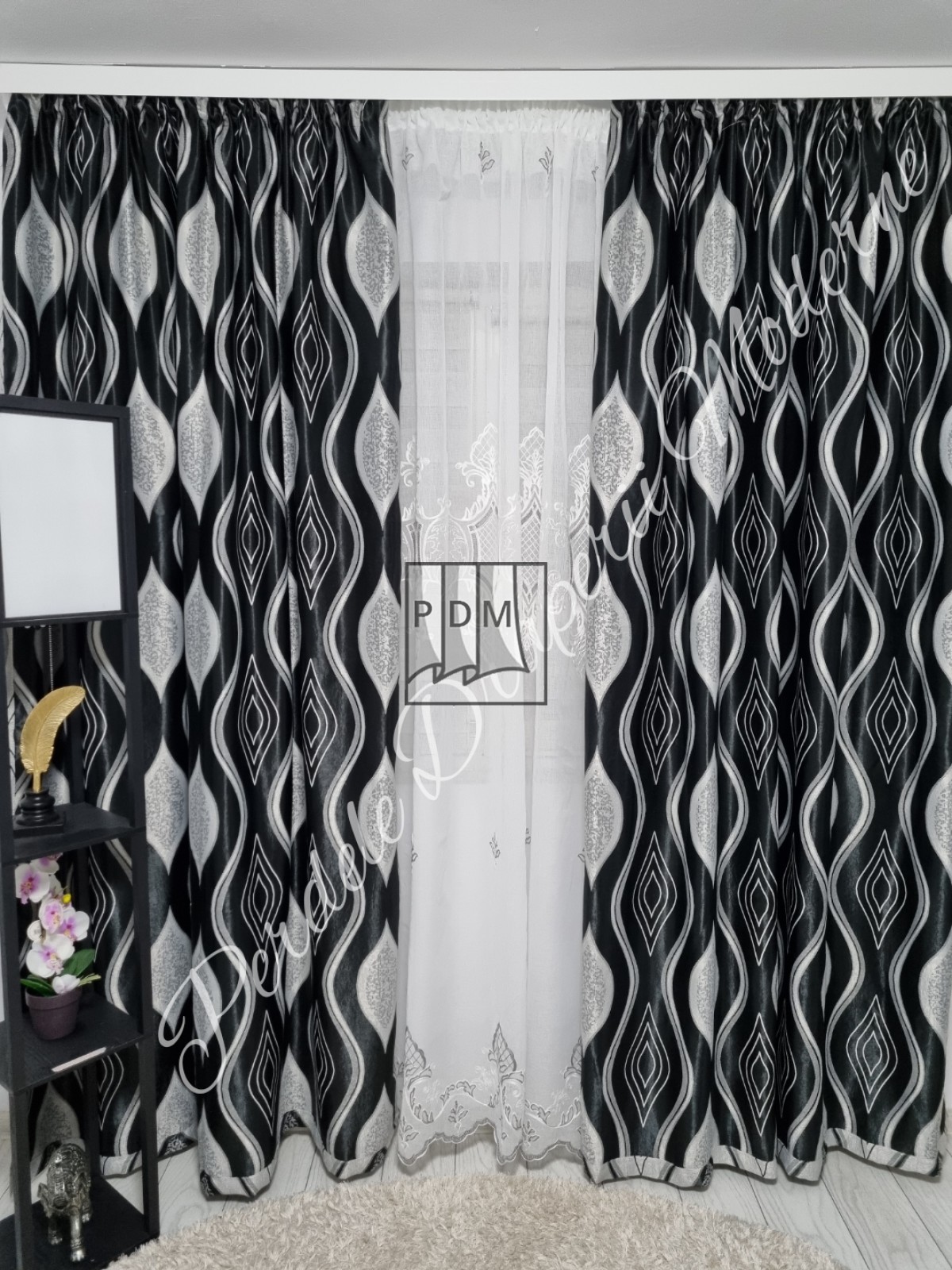 poze Draperie Blackout,negru/gri