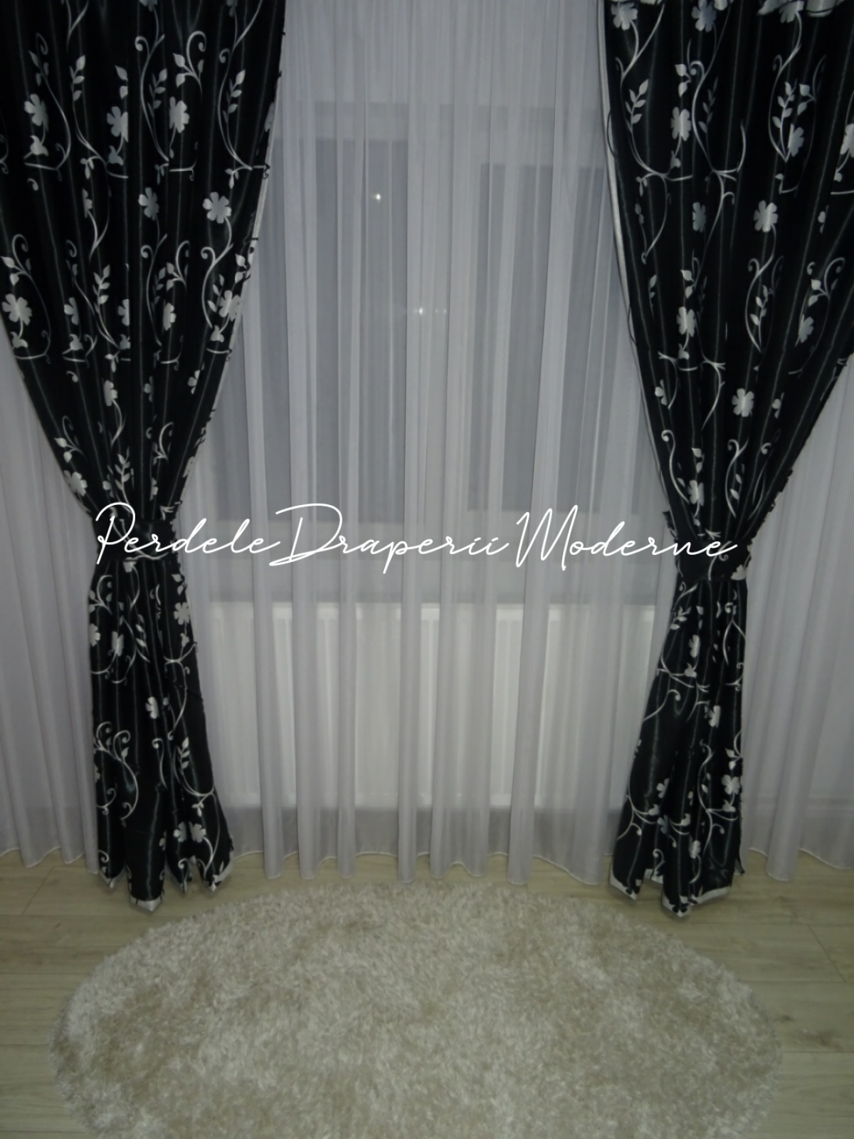 Draperie Blackout,negru/gri imagine 2