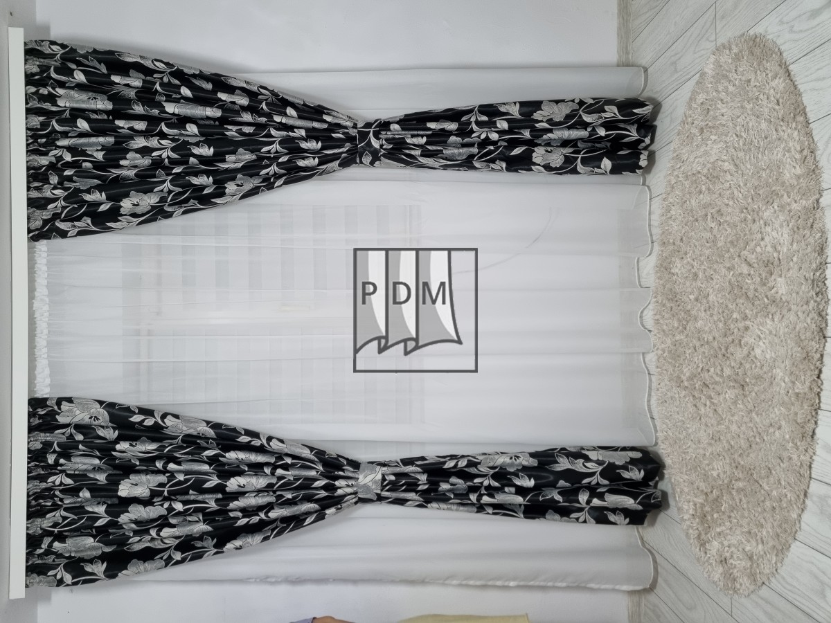 Draperie Blackout,negru/gri imagine 5