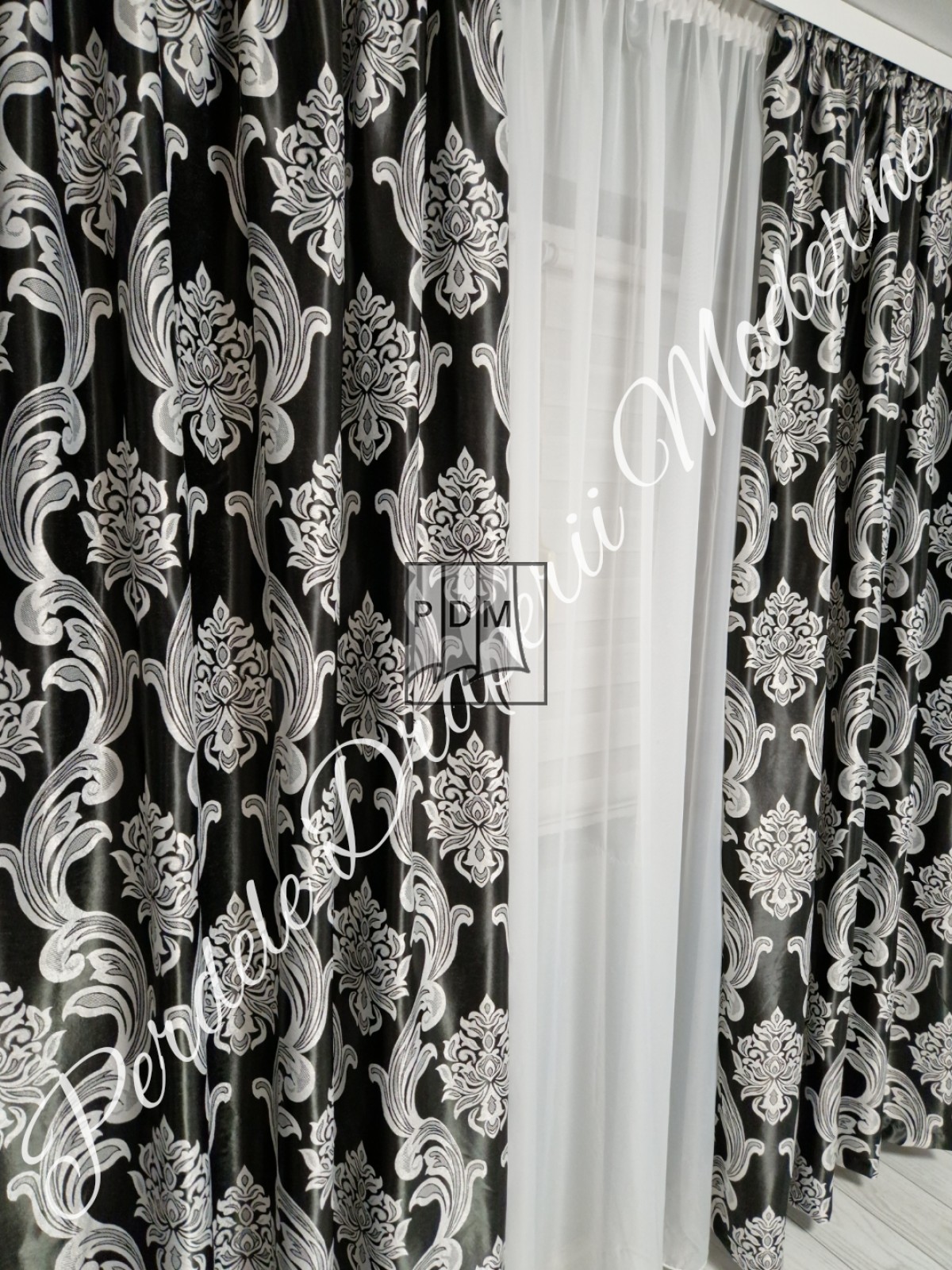 Draperie Blackout,negru/gri imagine 3     