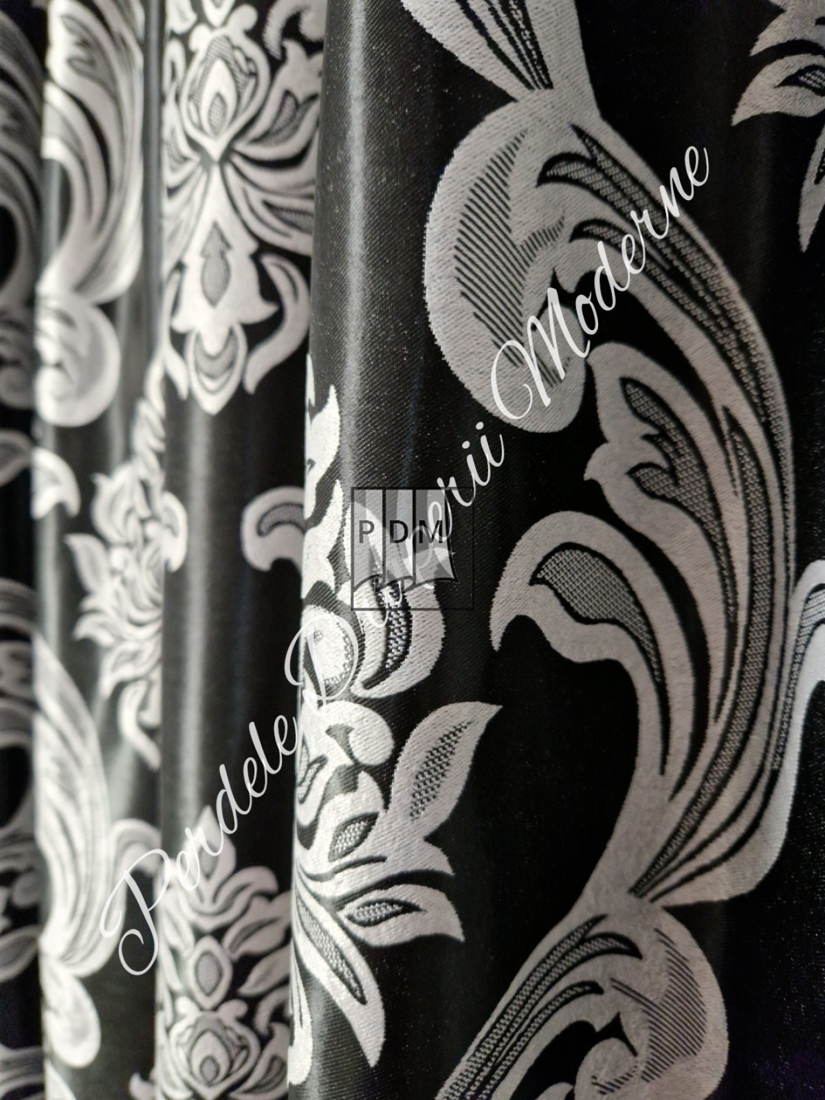 Draperie Blackout,negru/gri imagine 4