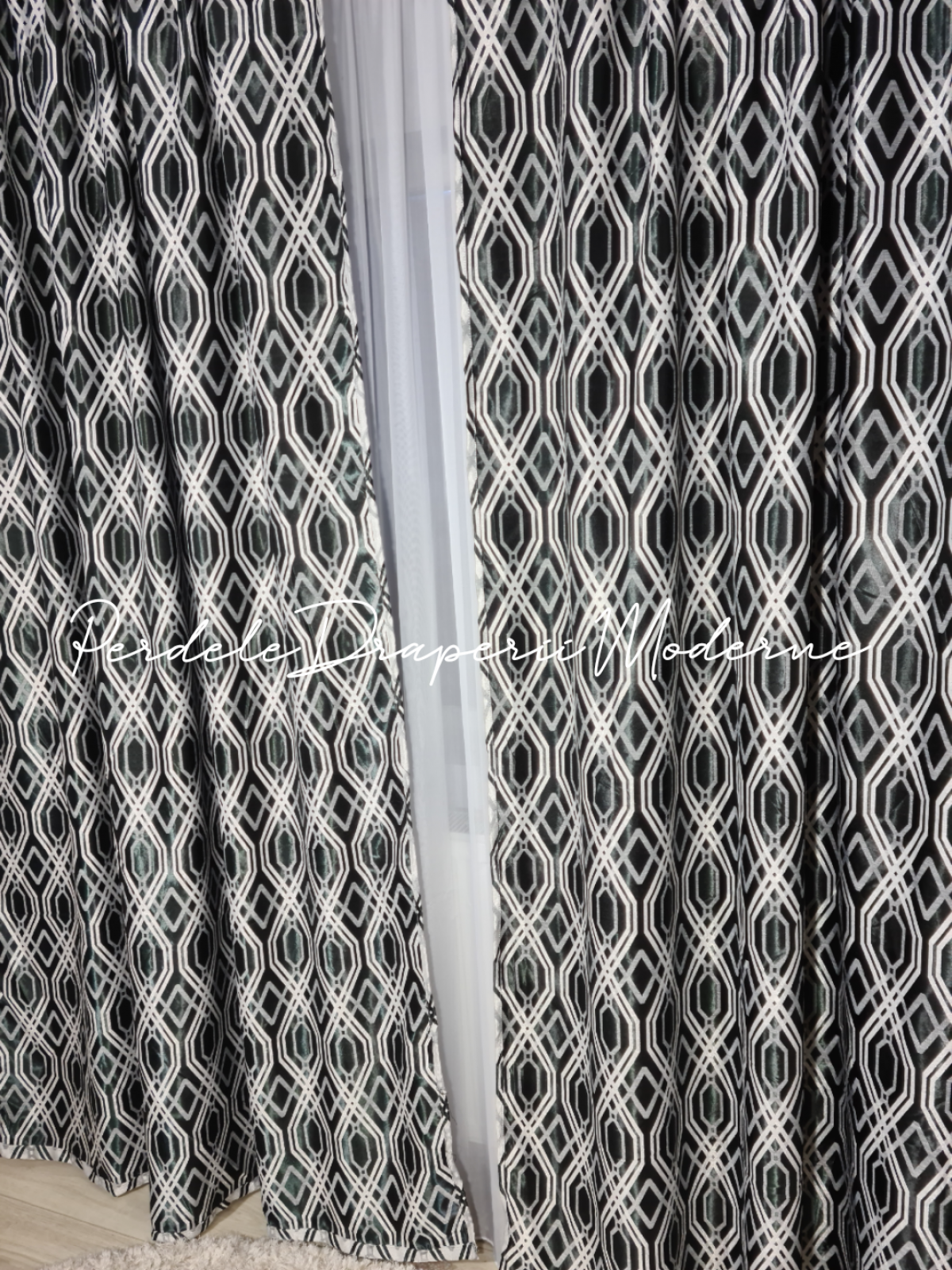 Draperie Blackout,negru/gri imagine 3     