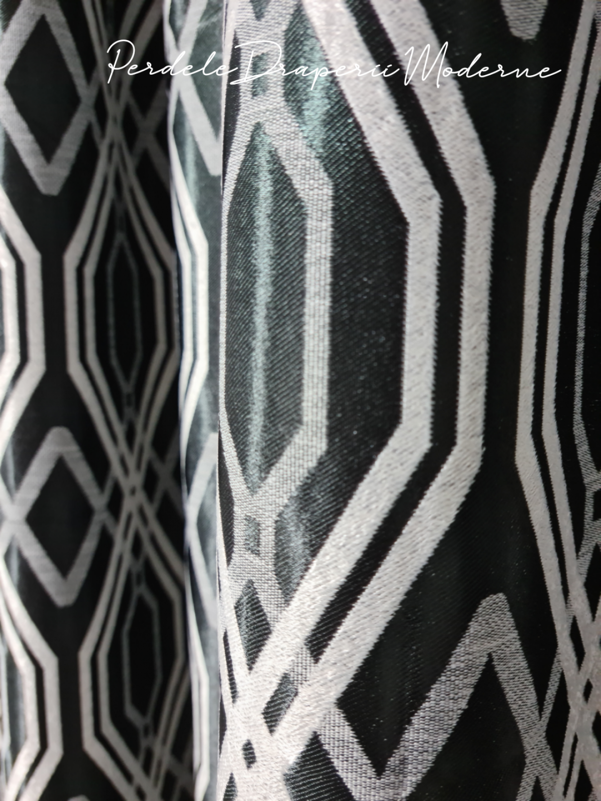 Draperie Blackout,negru/gri imagine 4