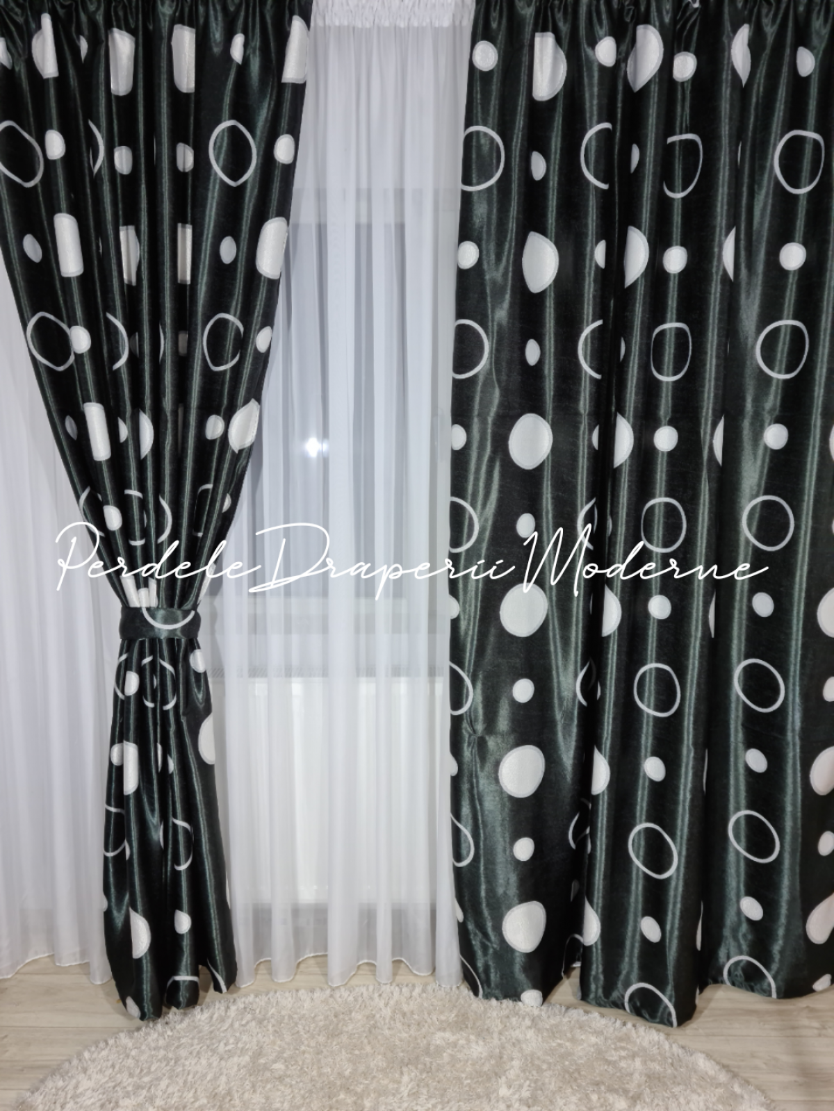 Draperie Blackout,negru/gri imagine 3     