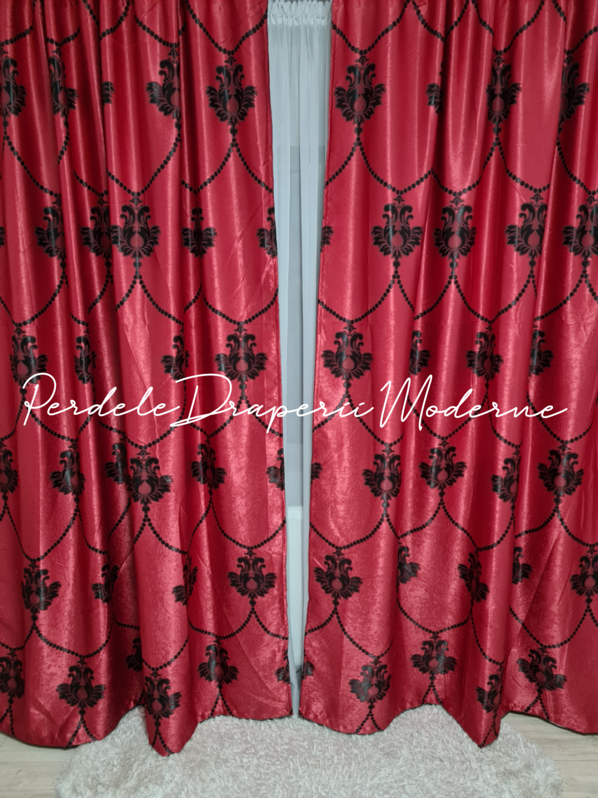 poze Draperie Blackout,rosu/negru,baroc lantisor