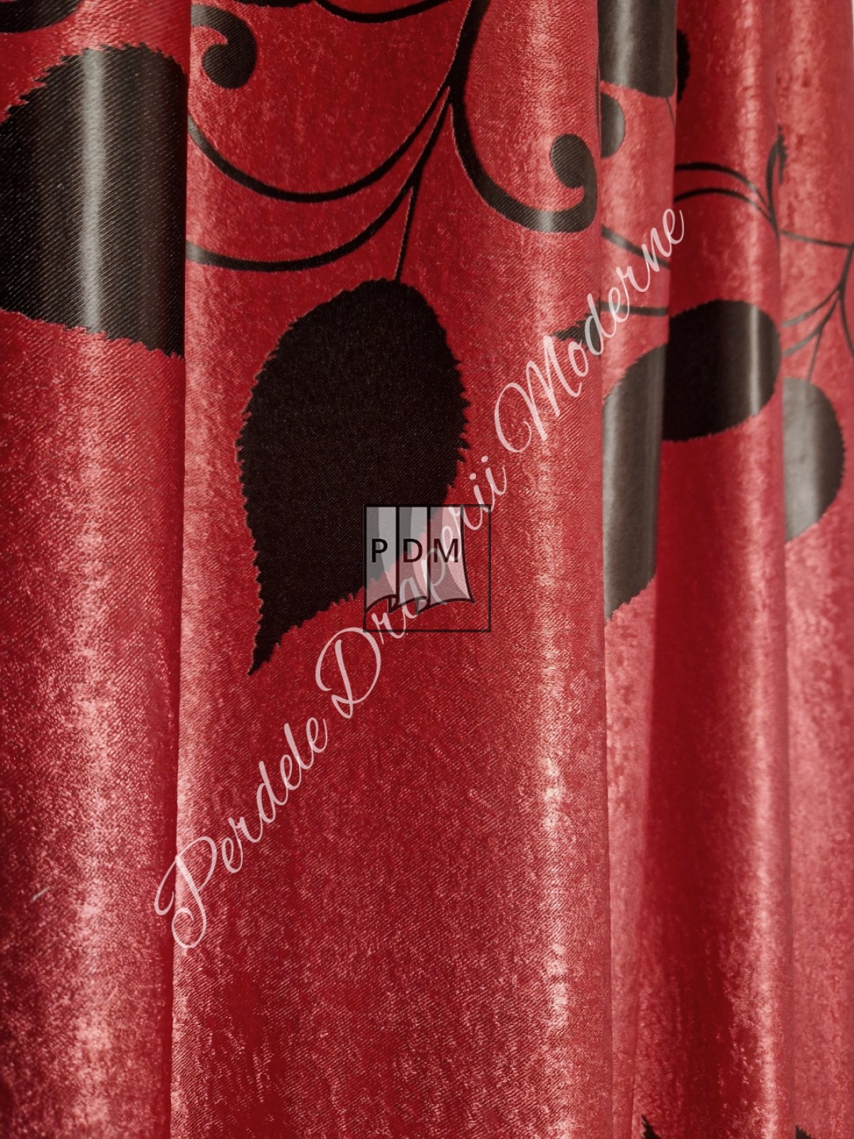 Draperie Blackout,rosu/negru imagine 4
