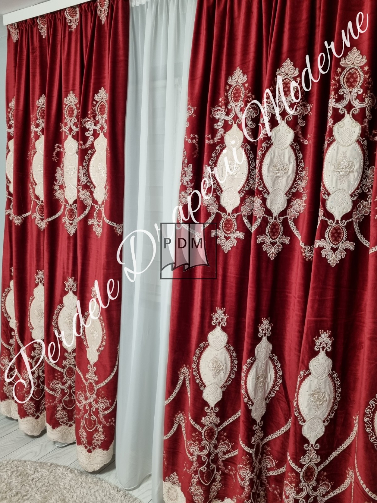 Draperie catifea,gama lux, grena imagine 2