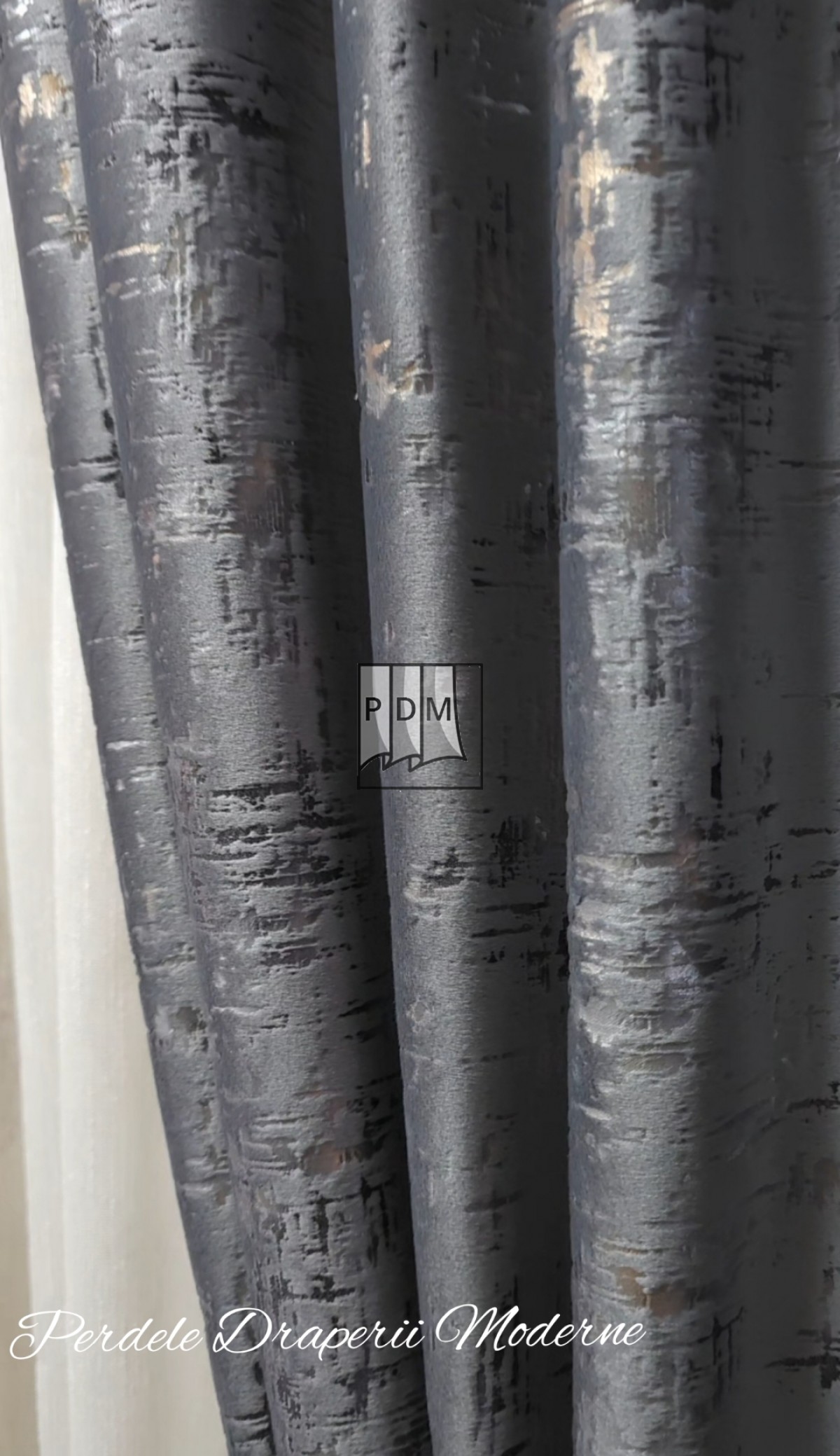 Draperie catifea luxe, gri imagine 4