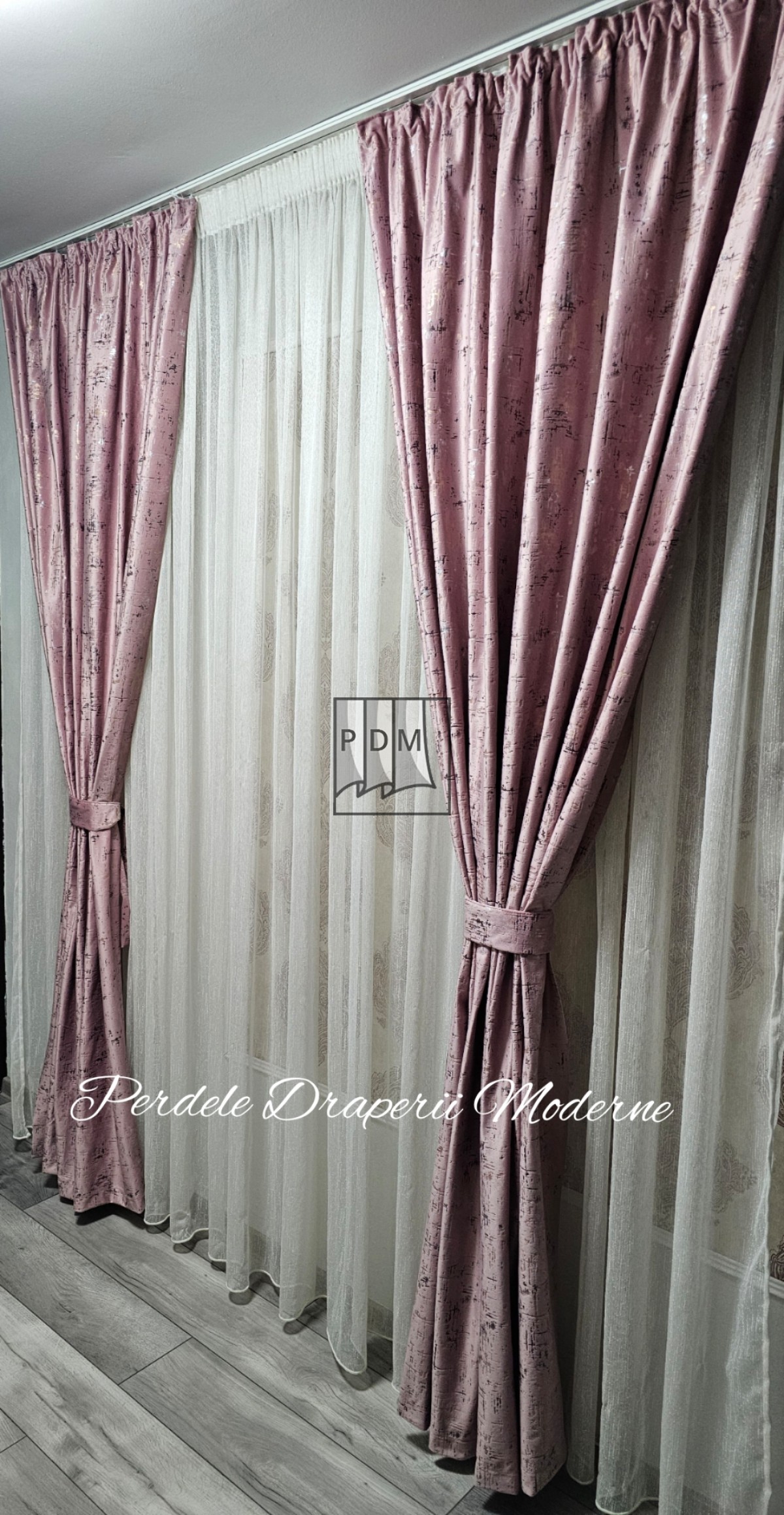 Draperie catifea luxe, roz imagine 2