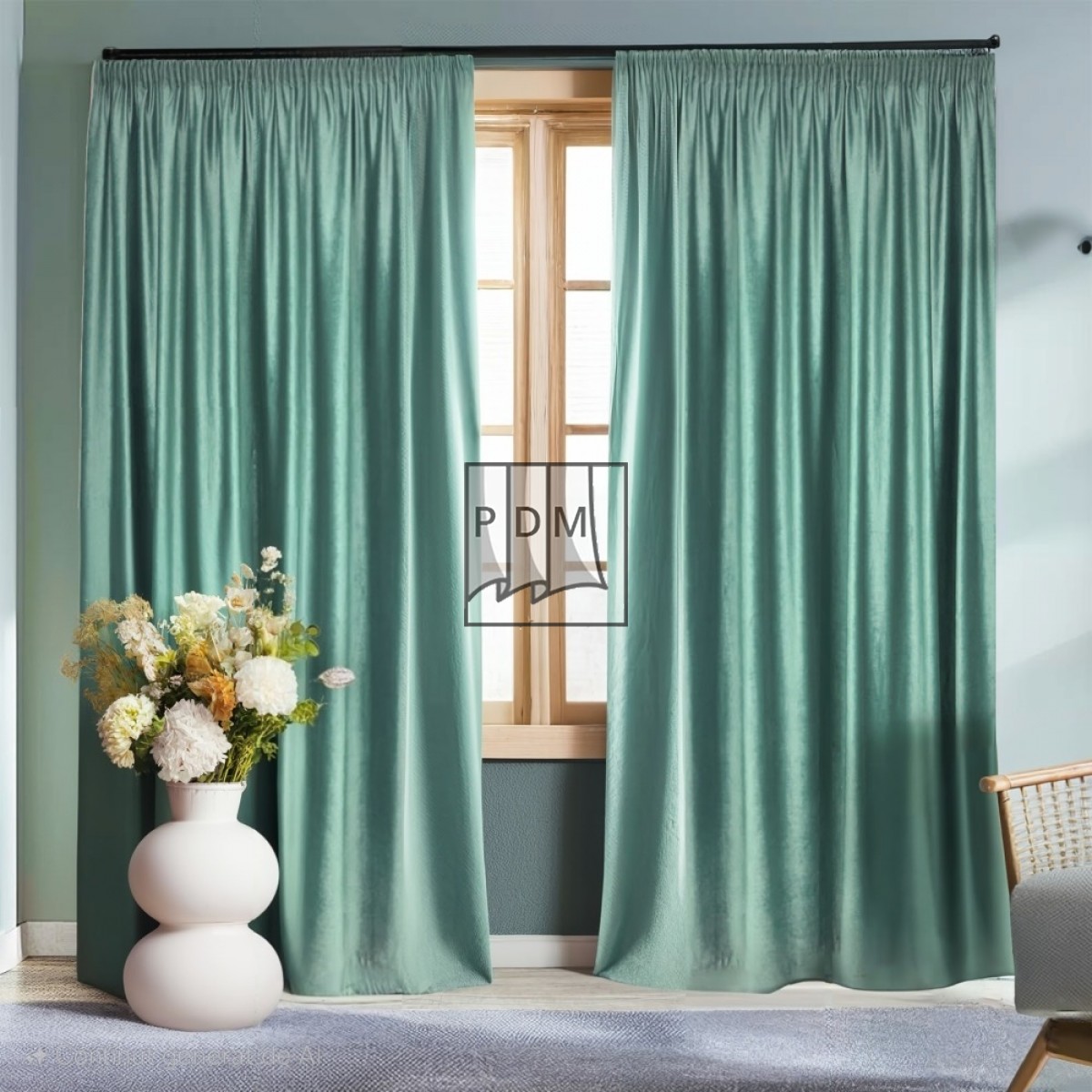 poze Draperie catifea verde menta