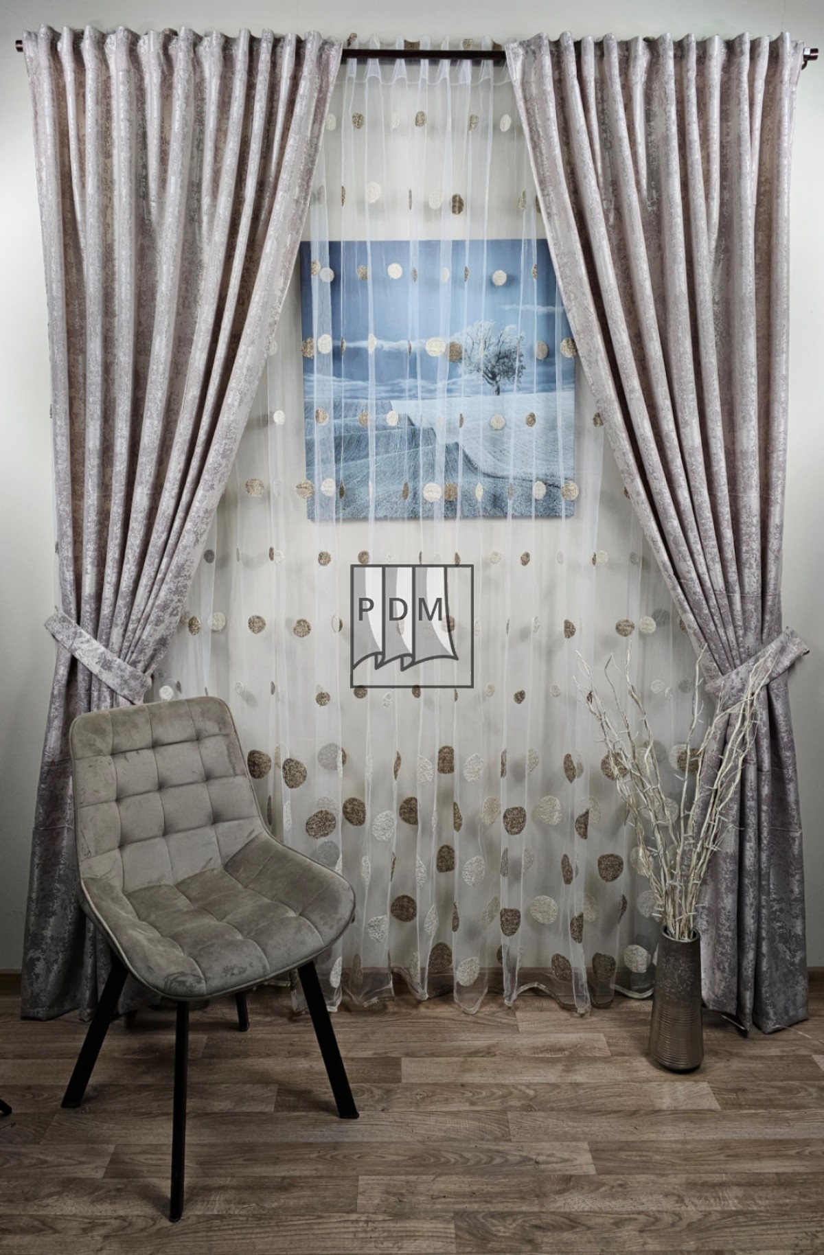 Draperie model tip nisip, crem imagine 3     