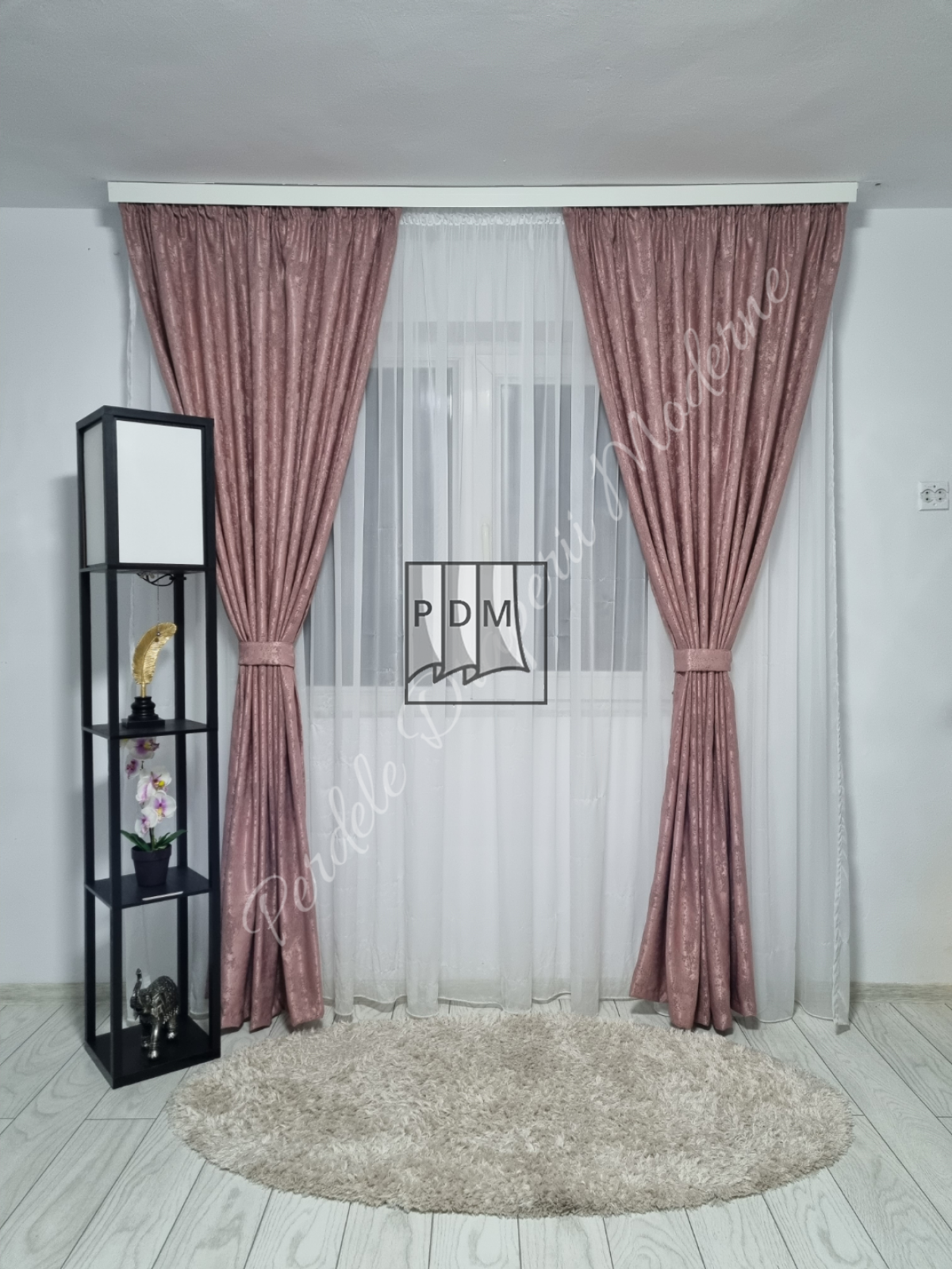 Draperie nisip,roz imagine 2