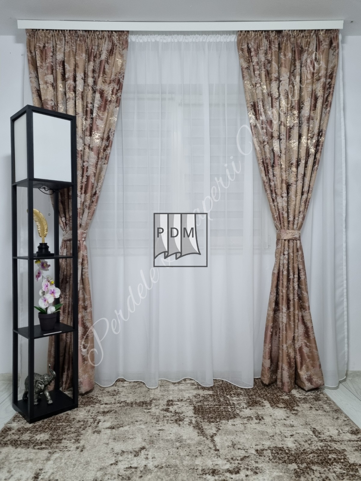 Draperie saten, degrade roz pal imagine 2