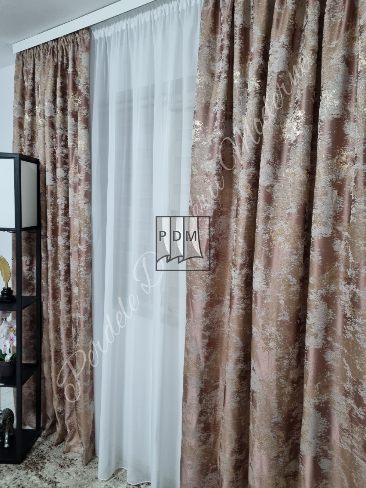 Draperie saten, degrade roz pal imagine 3     