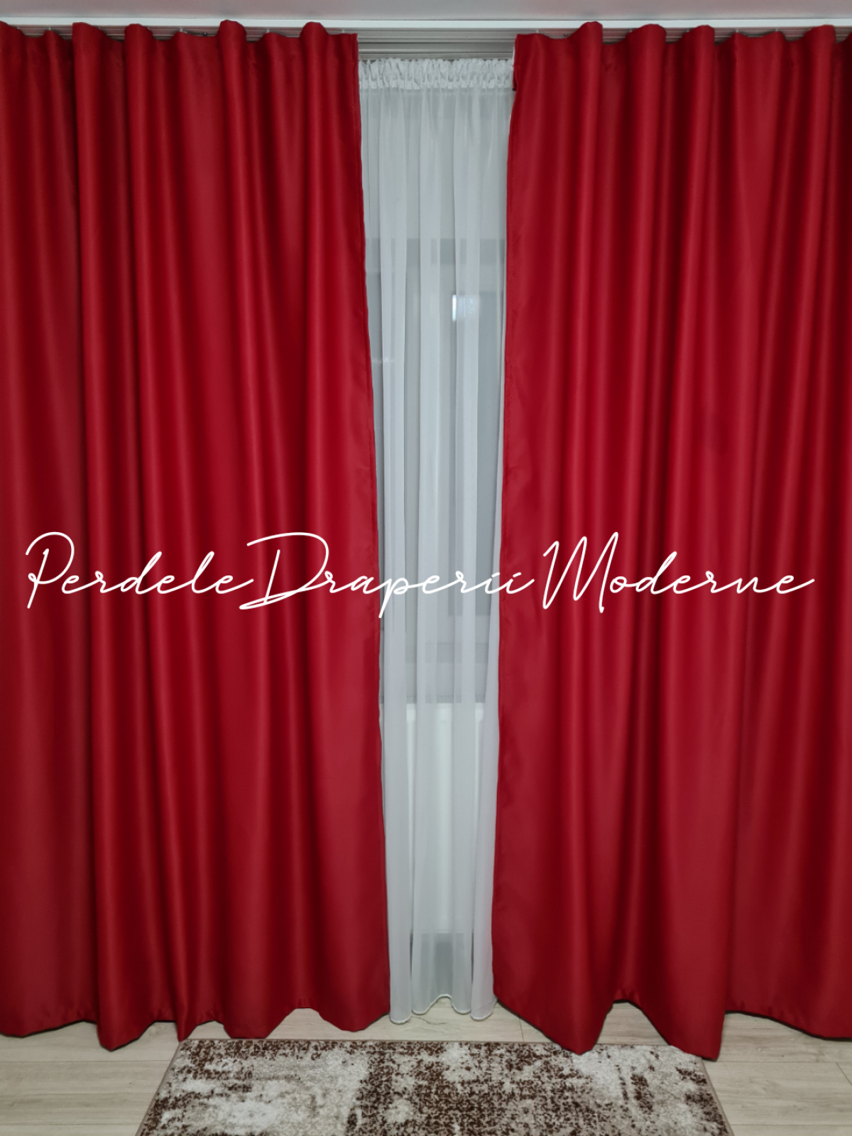 poze Draperie saten blackout, rosu