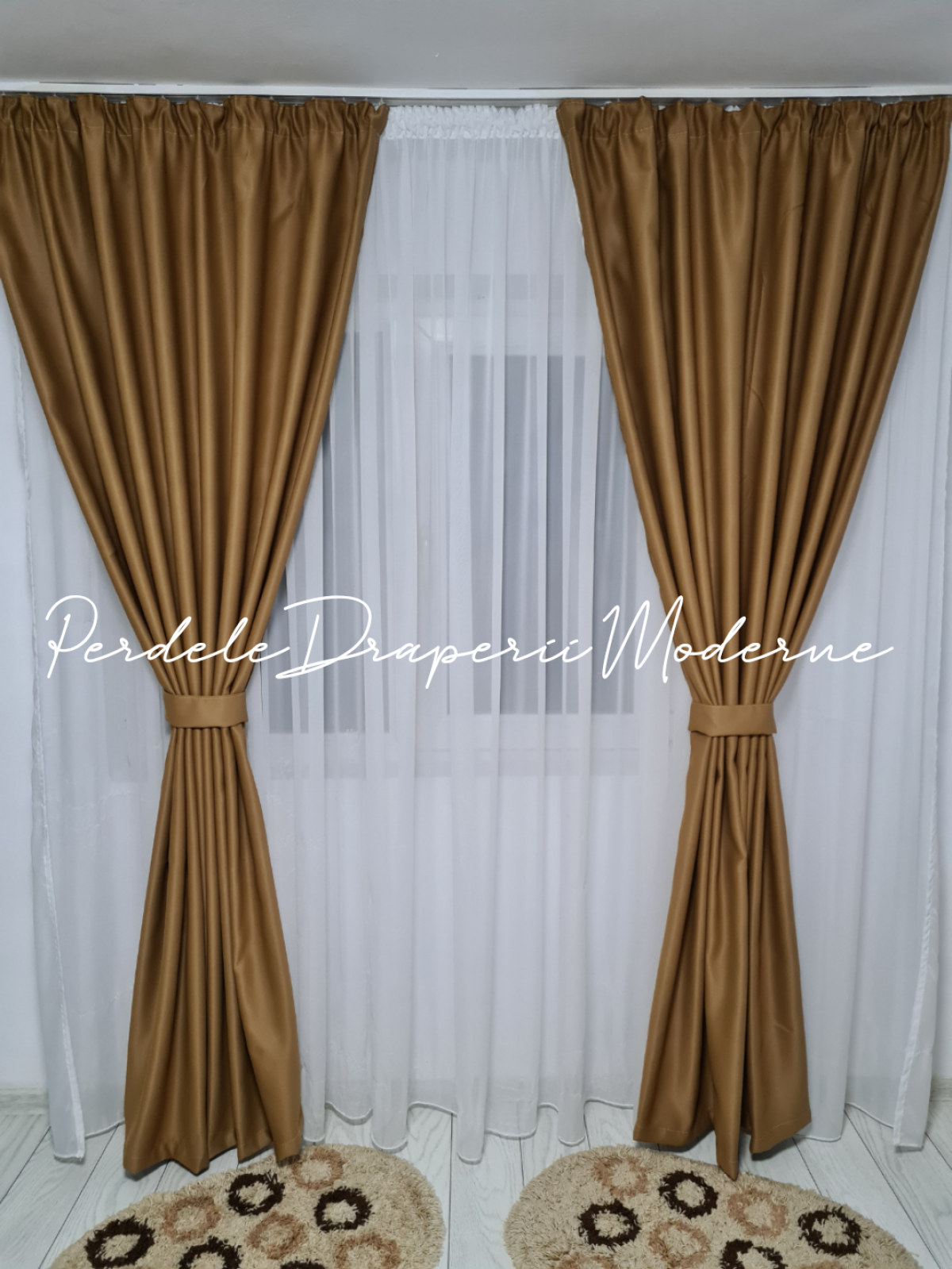 Draperie saten blackout,capuccino imagine 2