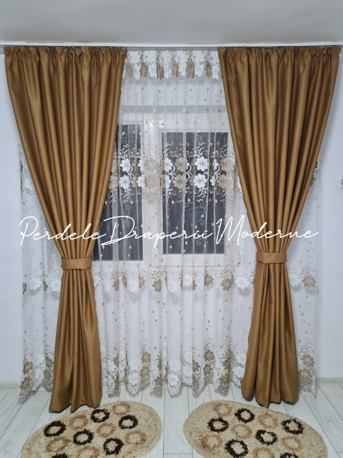 Draperie saten blackout,capuccino imagine 4