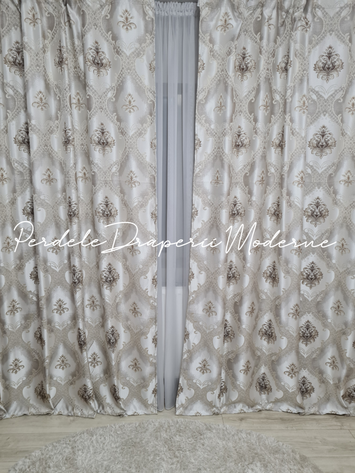 poze Draperie saten,crem/bej,model baroc