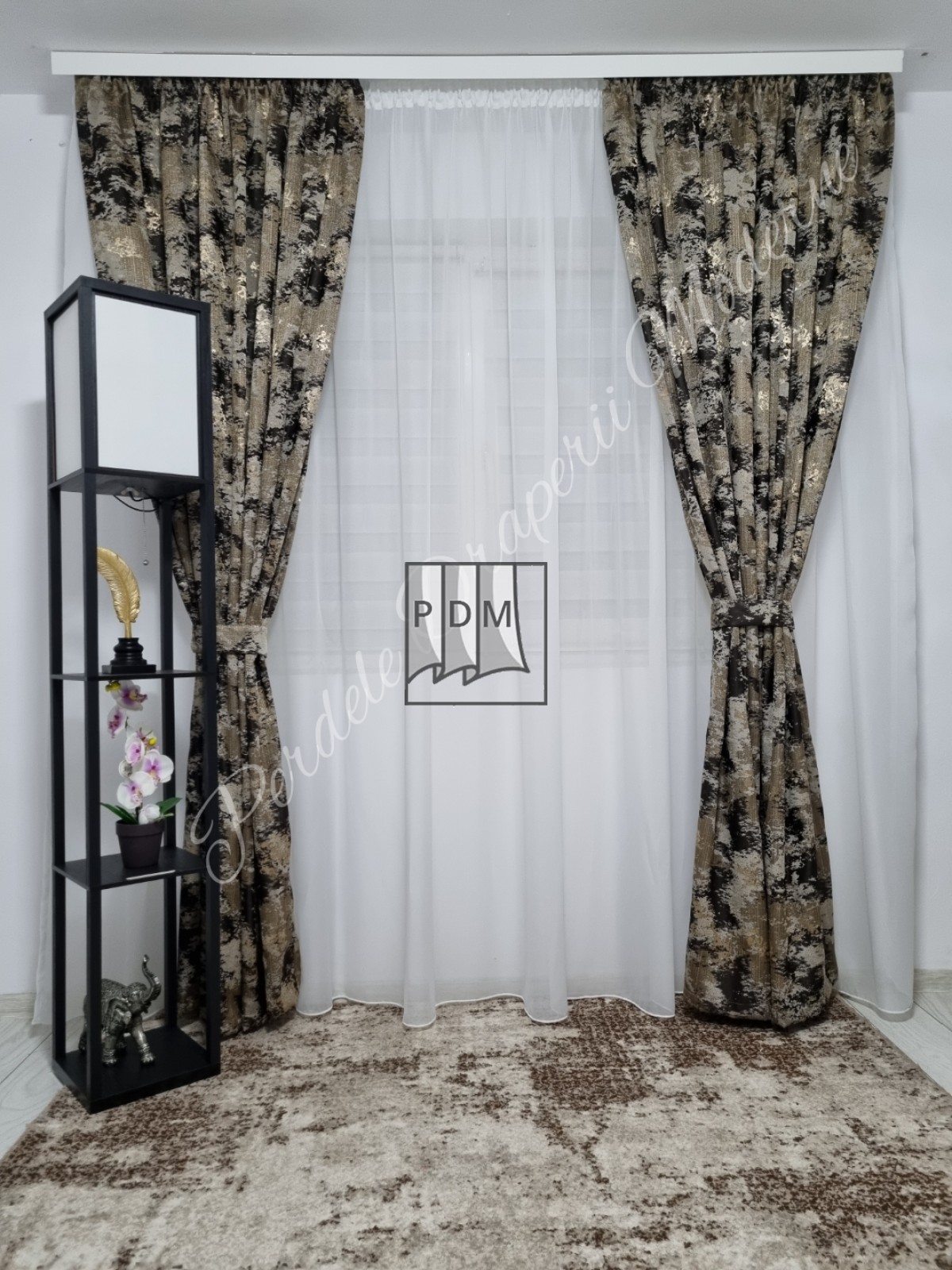 Draperie saten,degrade maro/auriu imagine 2