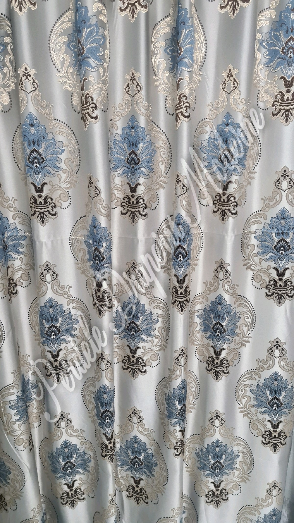 Draperie saten,gri/albastru imagine 3     