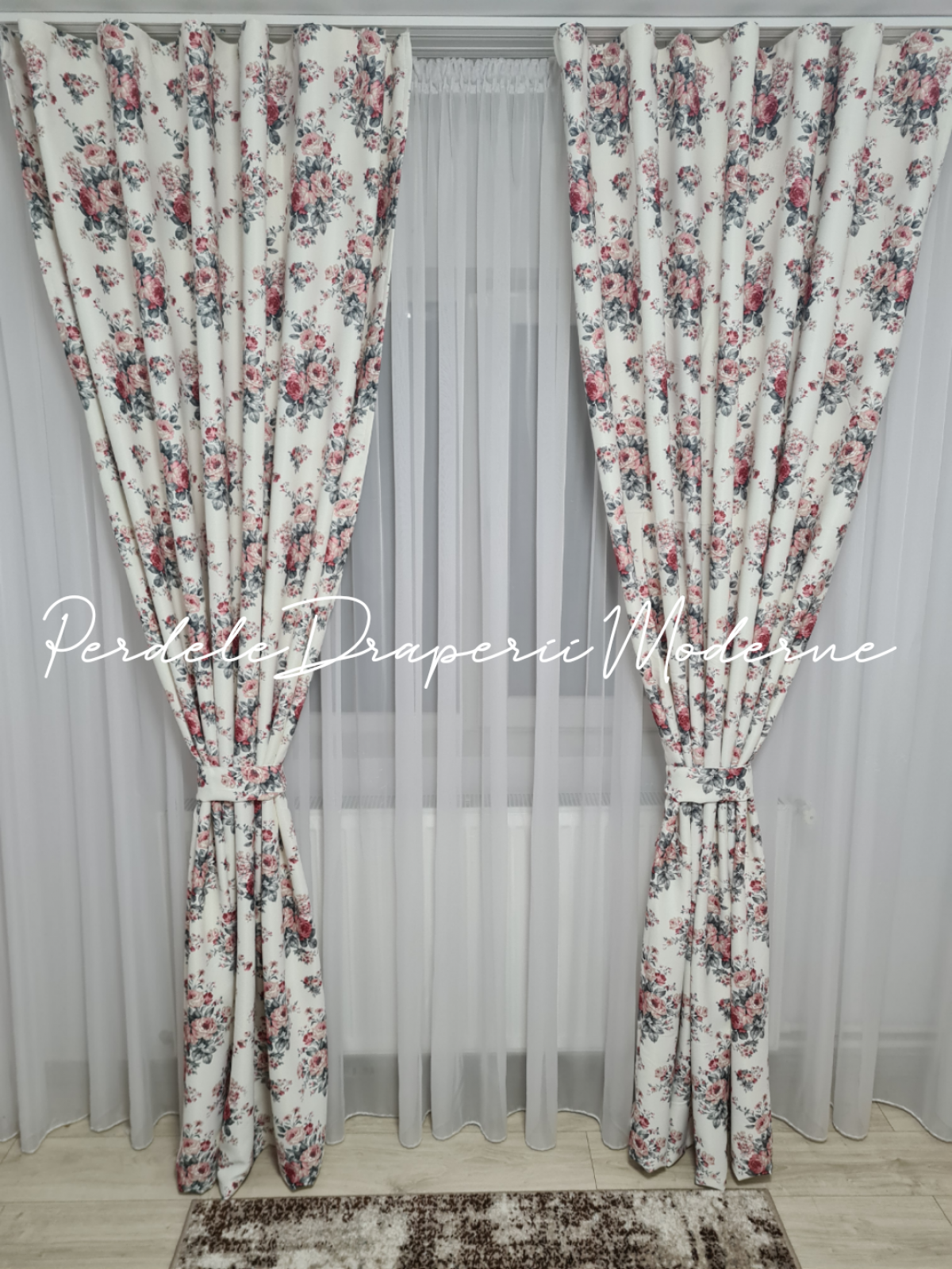 Draperie saten,imprimeu floral imagine 3     