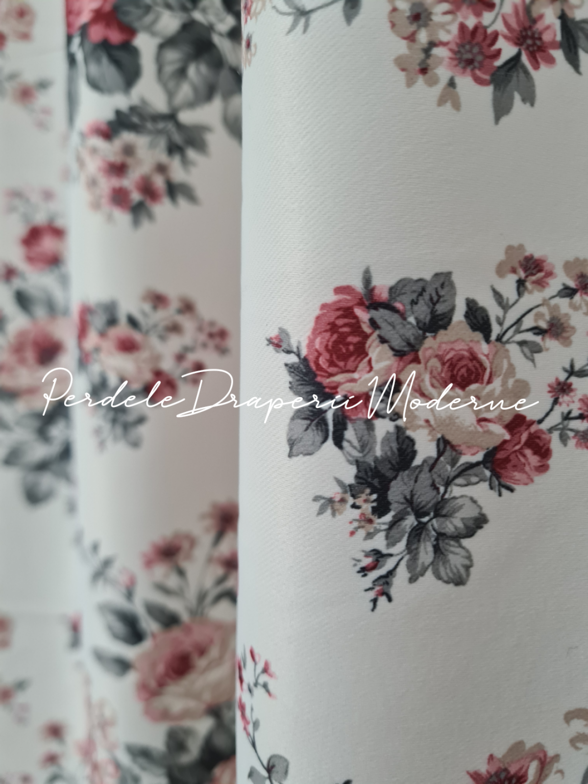 Draperie saten,imprimeu floral imagine 4