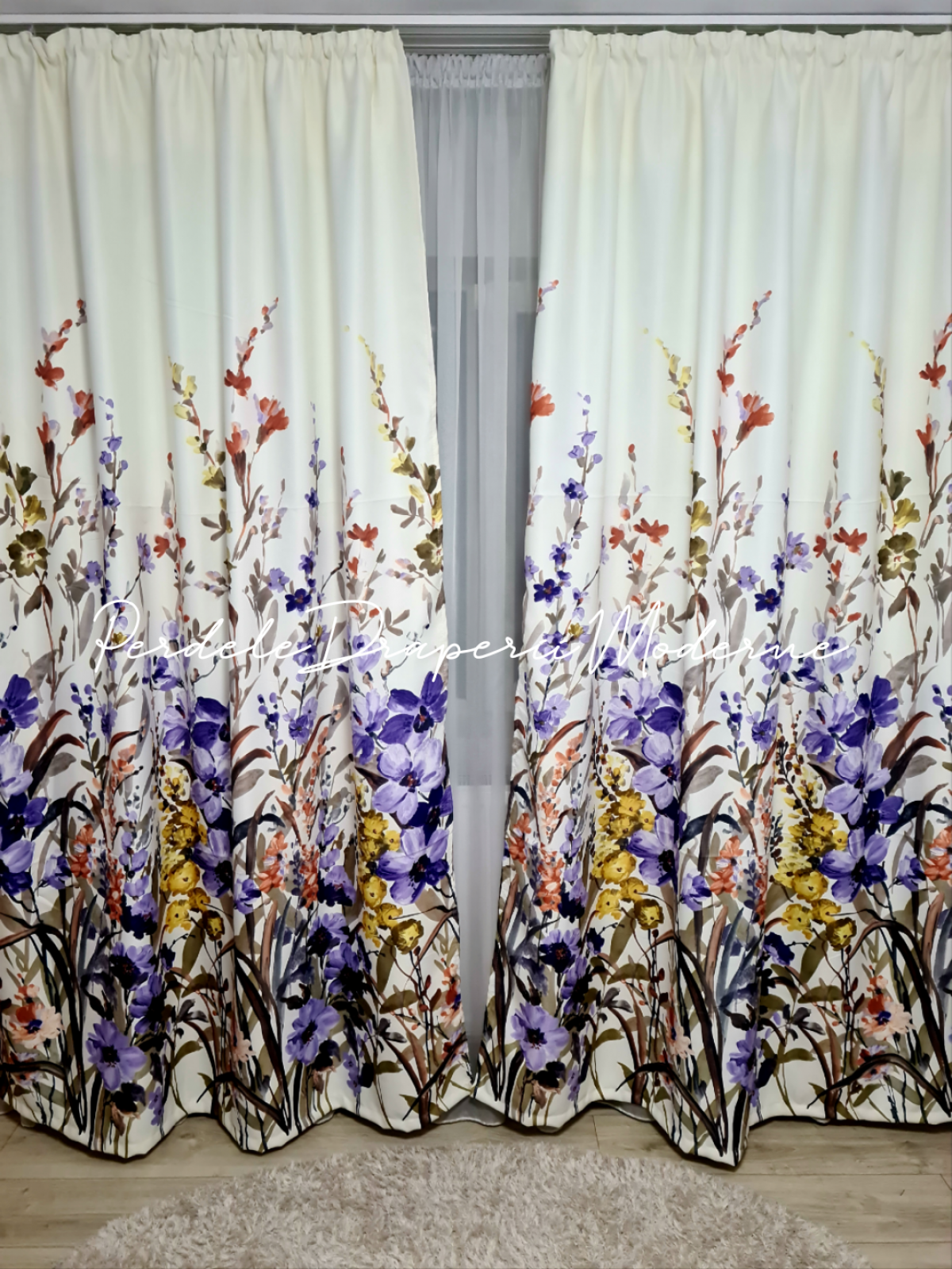 poze Draperie saten,model floral