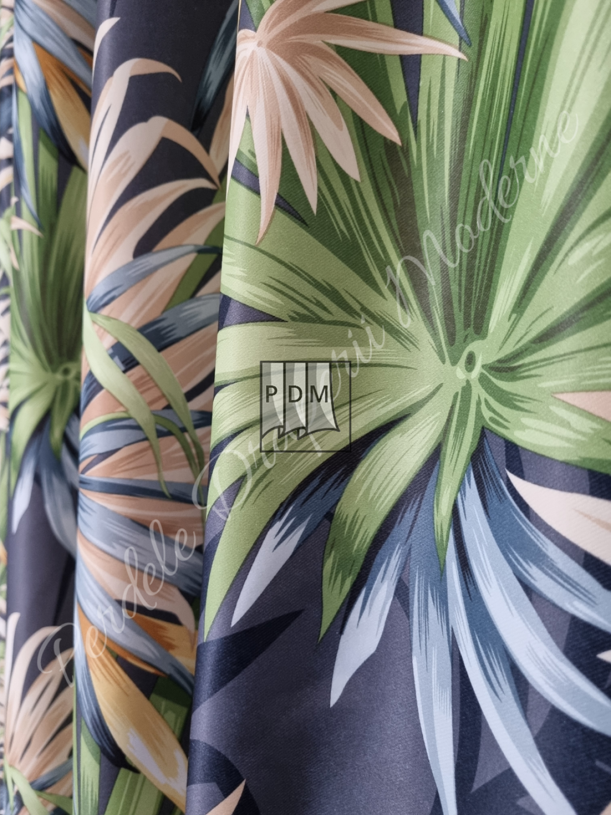 Draperie saten,palmieri,fond bleumarin imagine 4