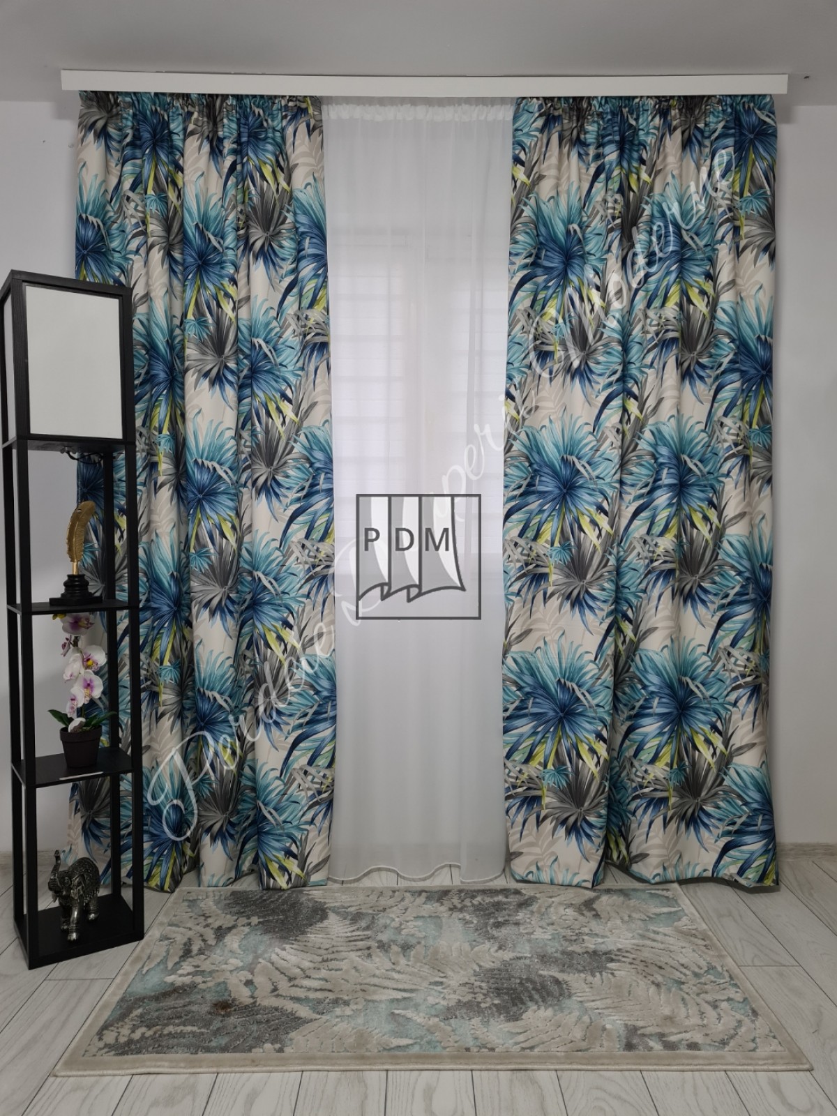 poze Draperie saten,palmieri,turqoaz