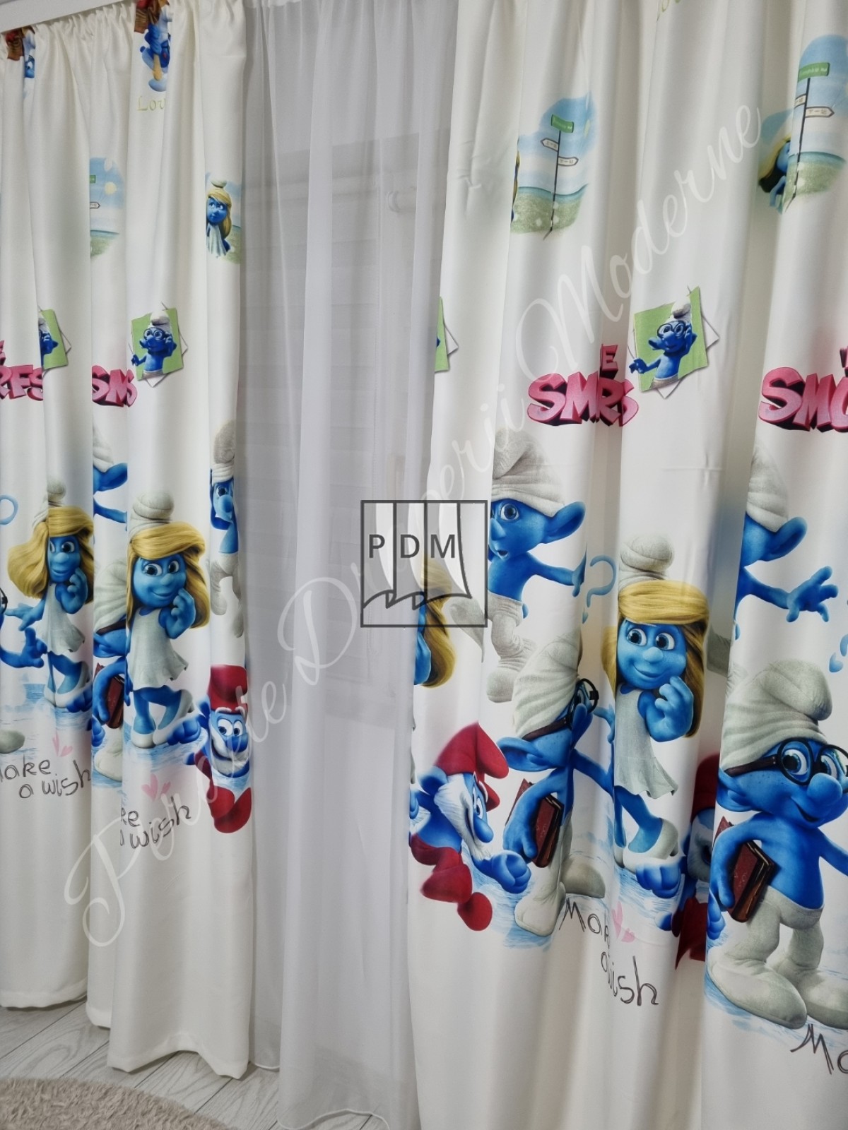 Draperie saten,strumfi imagine 2