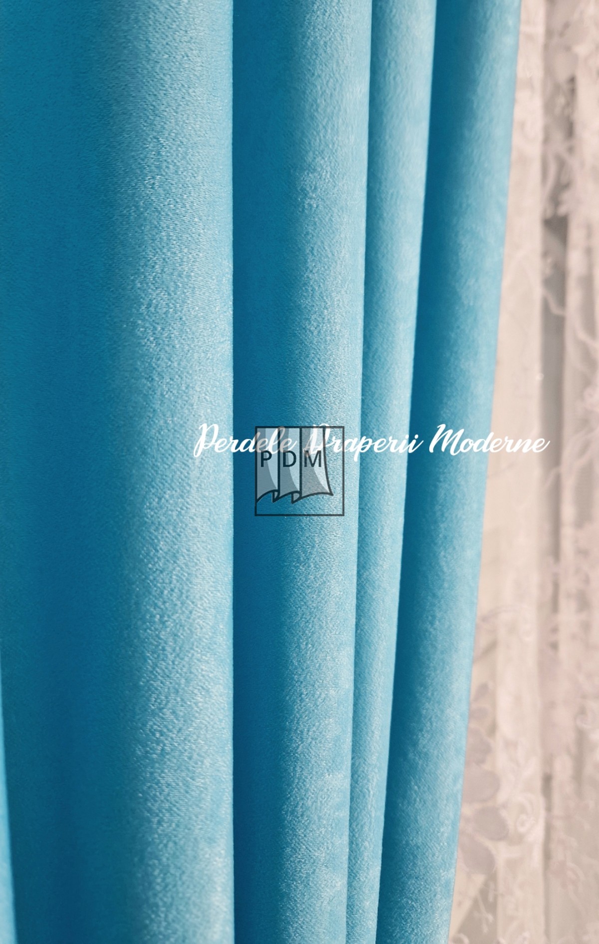 Draperie soft, turcoaz deschis imagine 4