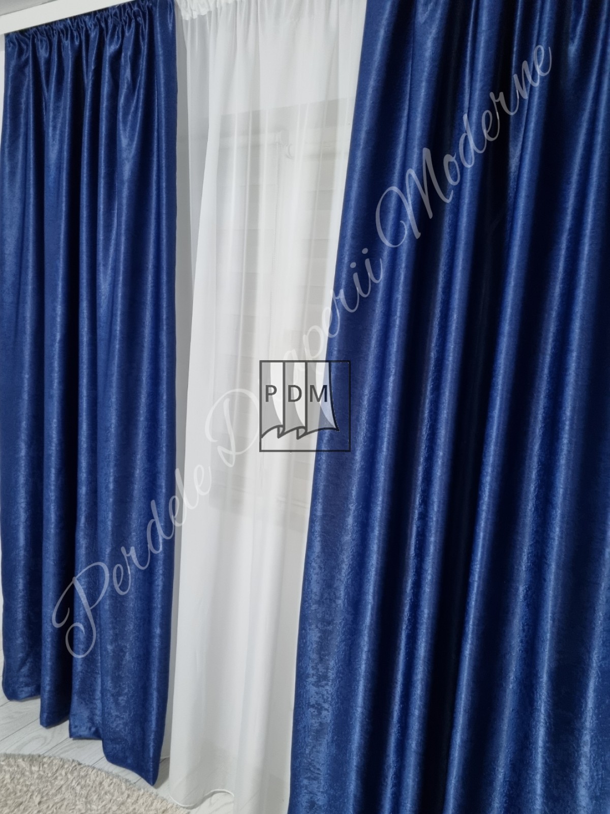 Draperie soft blackout,albastru imperial imagine 2