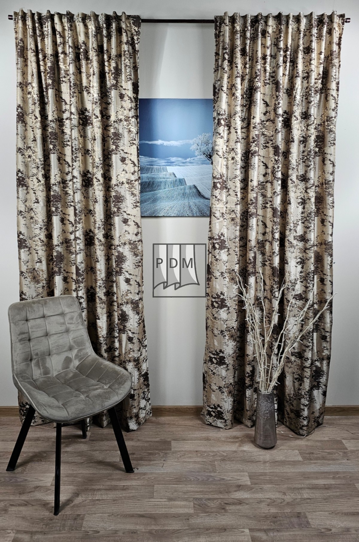 poze Draperie tafta, capuccino/maro, degrade