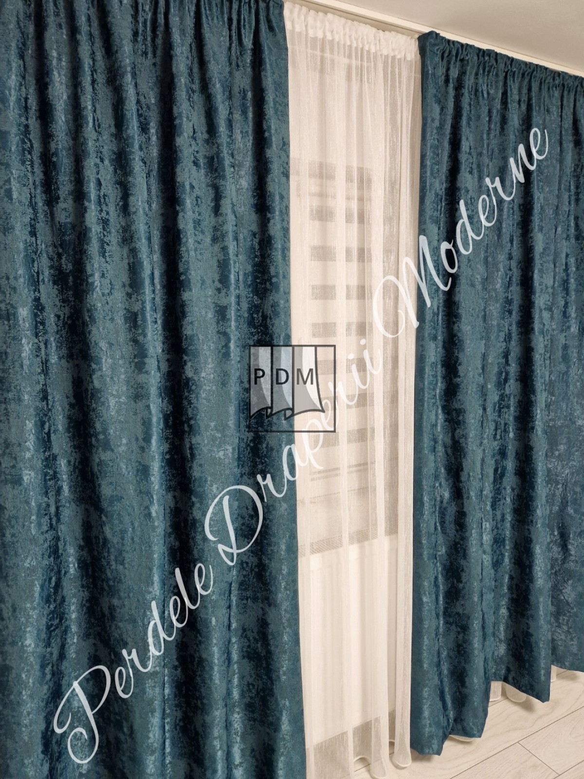 Draperie tip nisip, verde închis imagine 3     