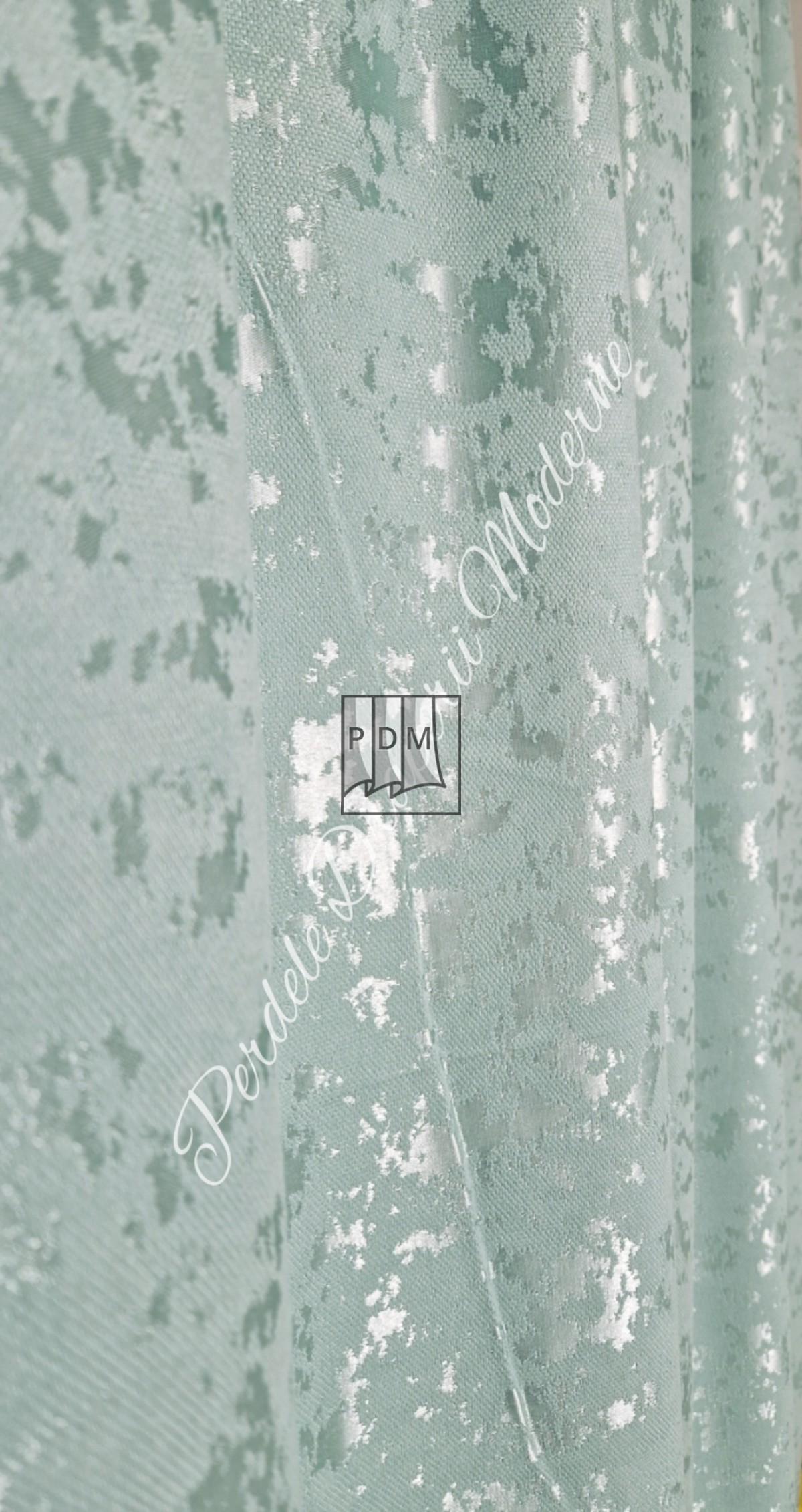 Draperie tip nisip, verde menta imagine 4