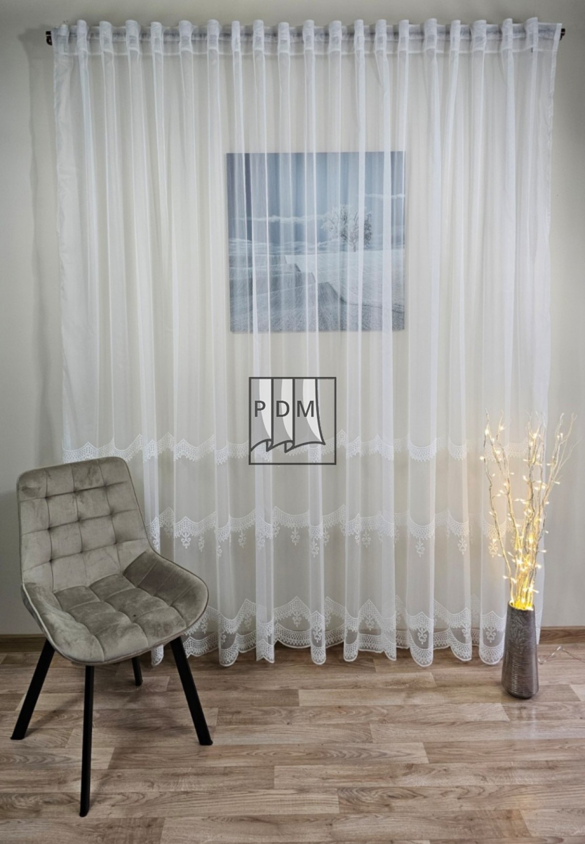 poze Perdea bambus brodat, ivory