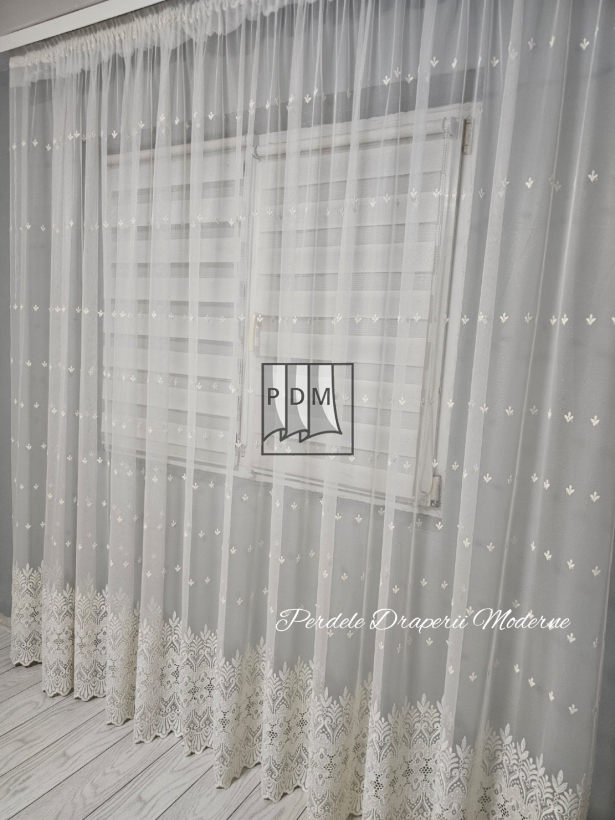 Perdea tulle, crem imagine 2