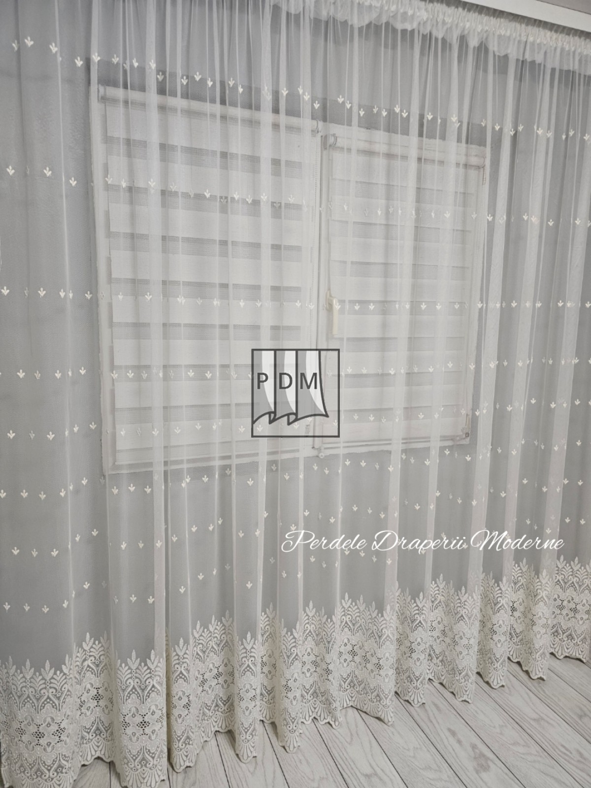 Perdea tulle, crem imagine 3     