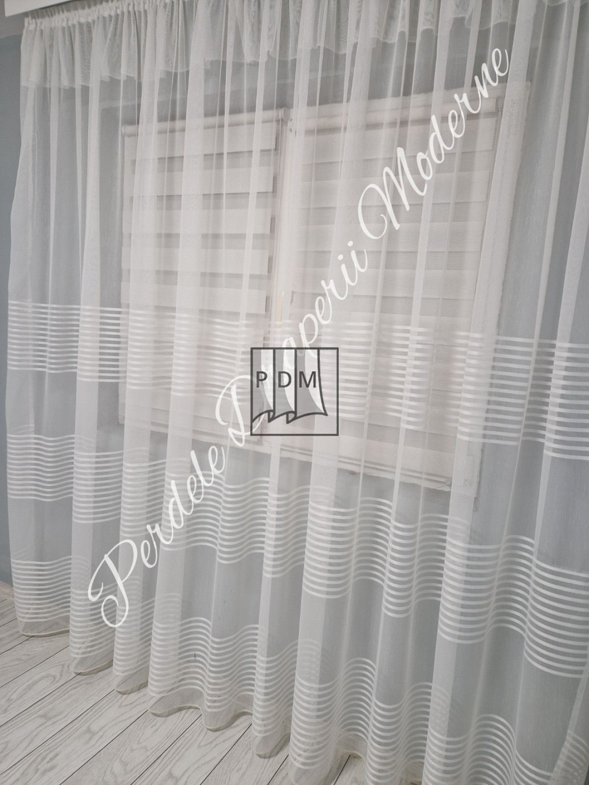 Perdea tulle, dungi ivory imagine 2